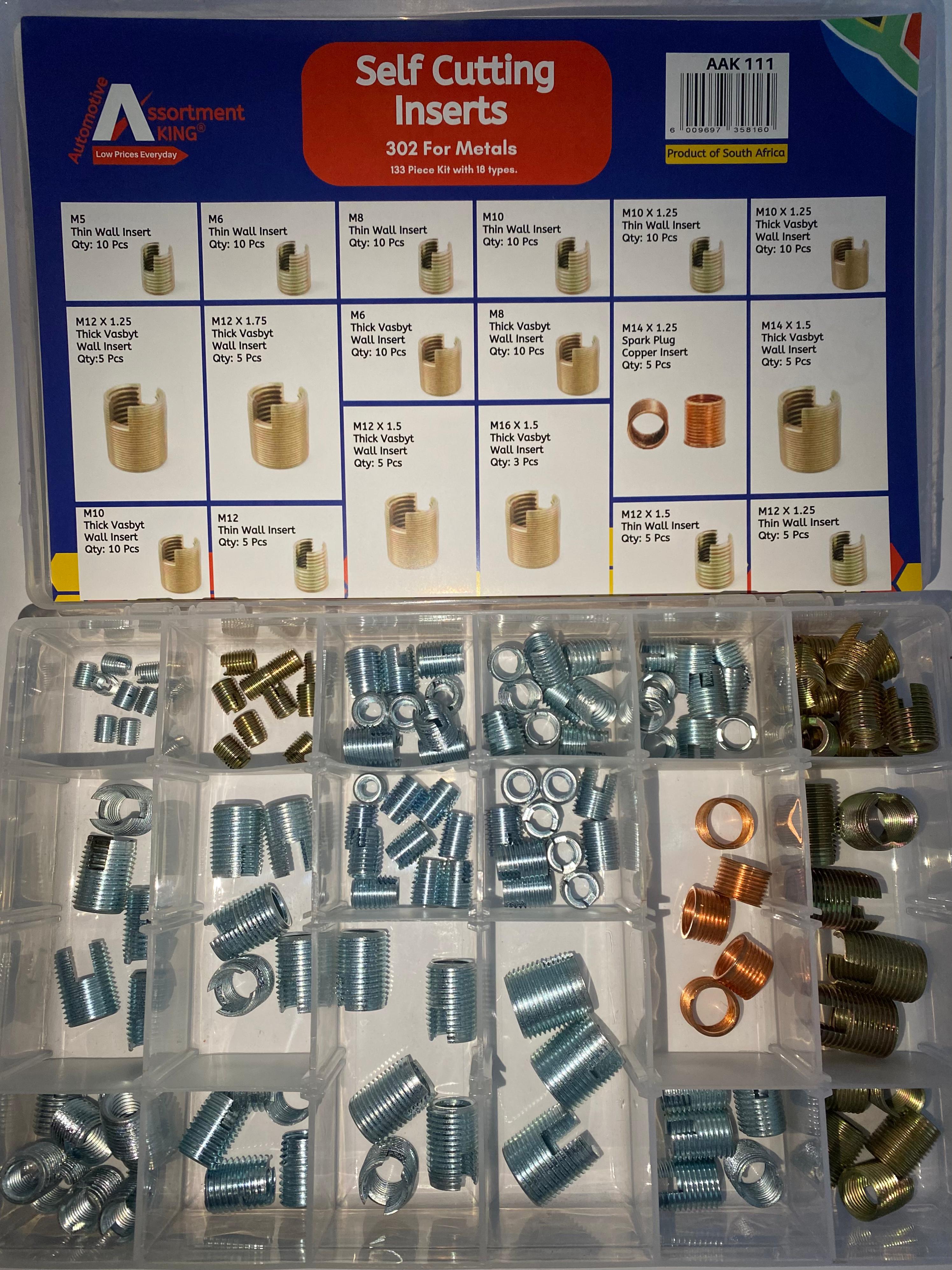 Self Cutting Inserts (Thin & Thick Wall) | Large Box - 133 PCS