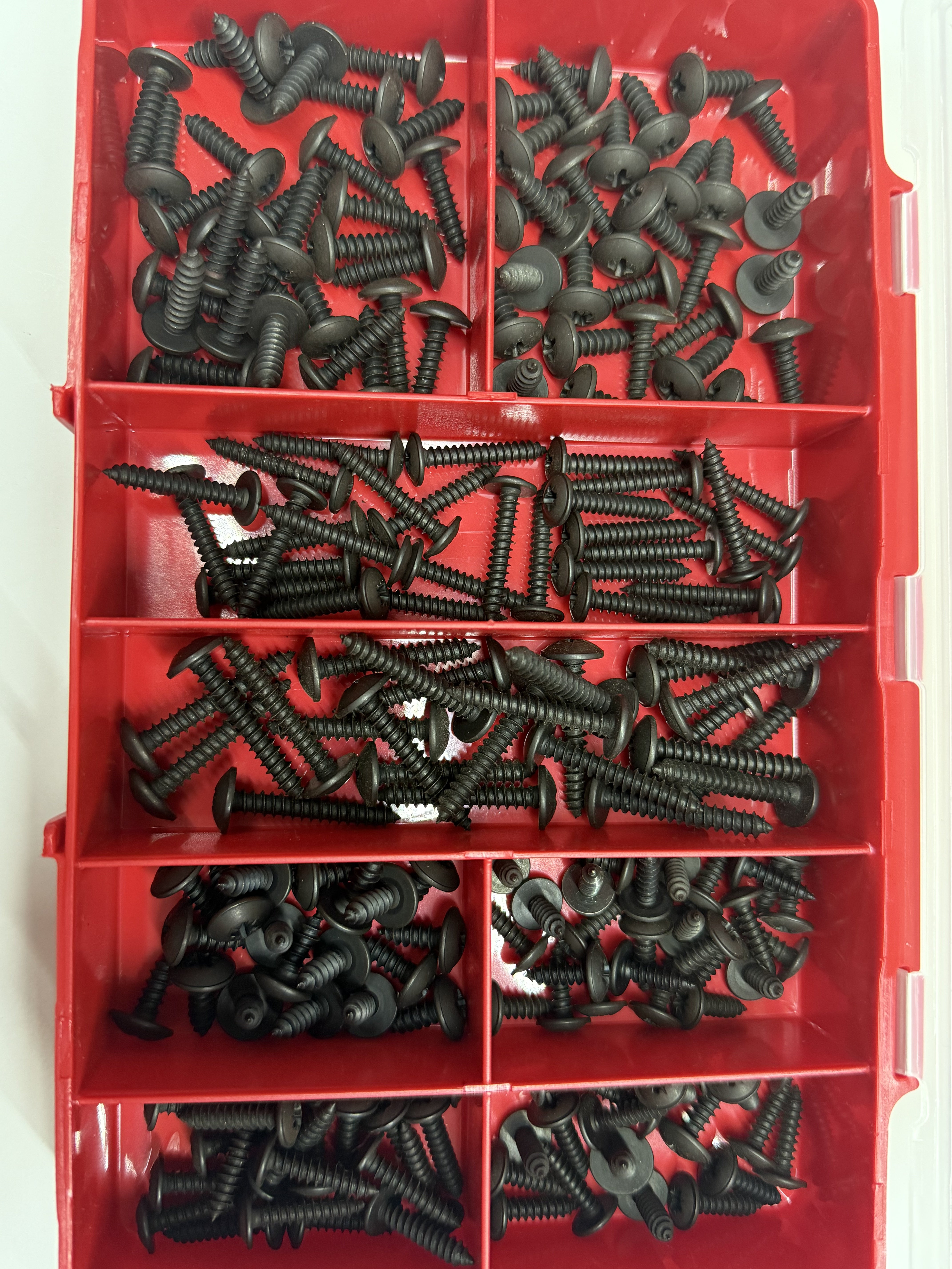 Mushroom Head Pozi Self-Tapping Screws (Black) – 200 Piece Kit