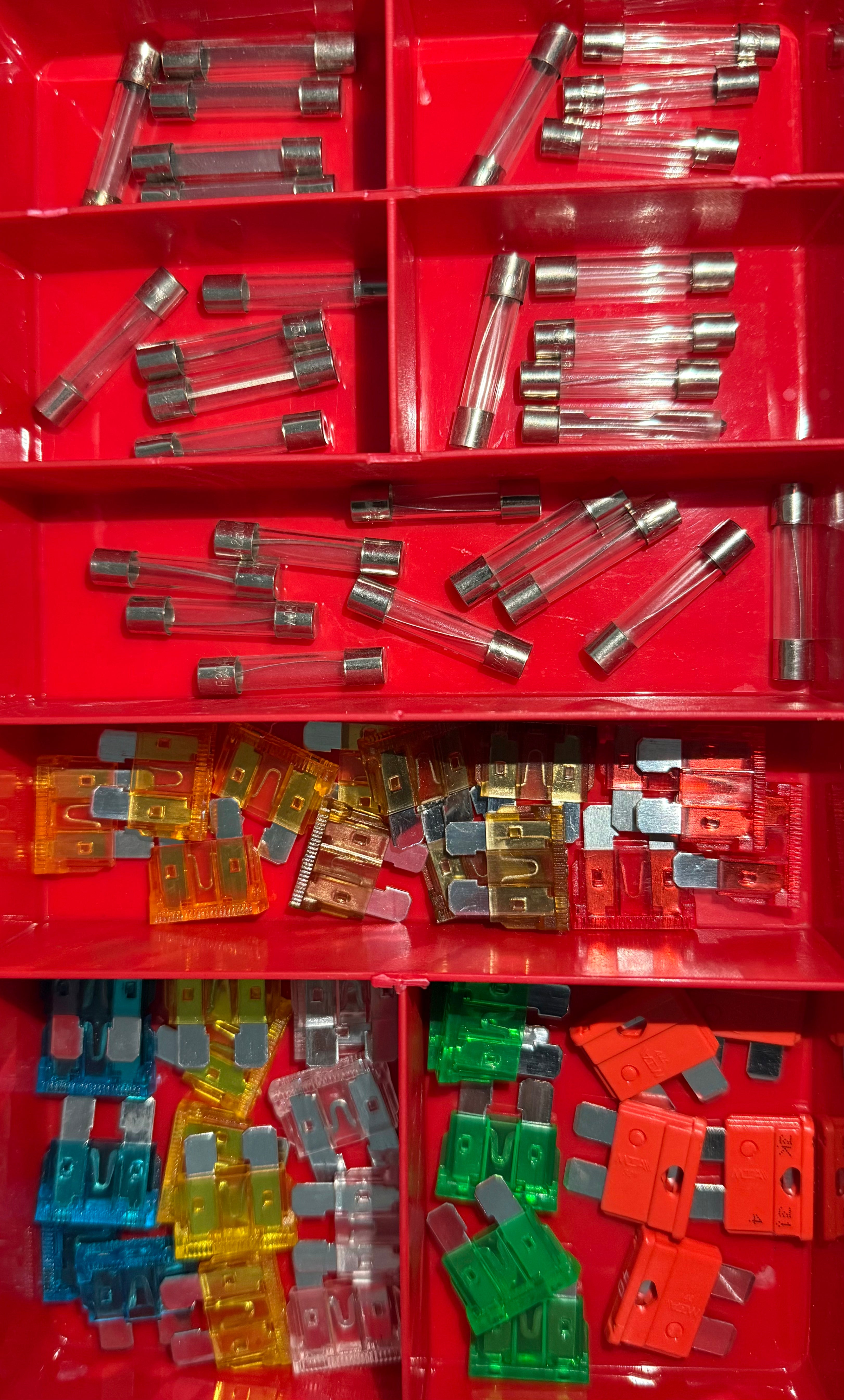 Medium & Glass Tube Fuses Assortment Kit – 70 Piece Automotive Fuse Set