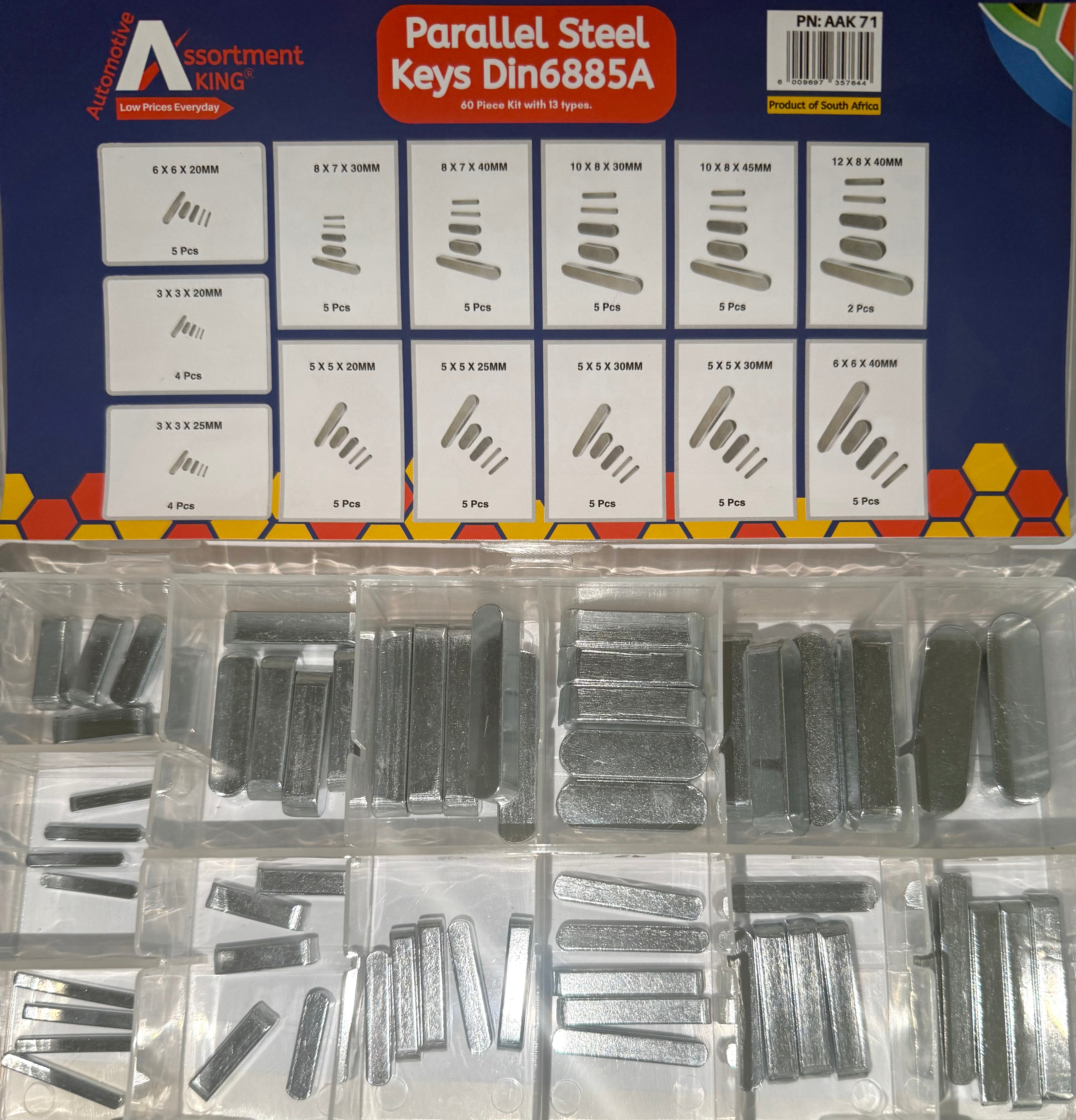 Parallel Steel Key Din 6885A (60 Pieces)