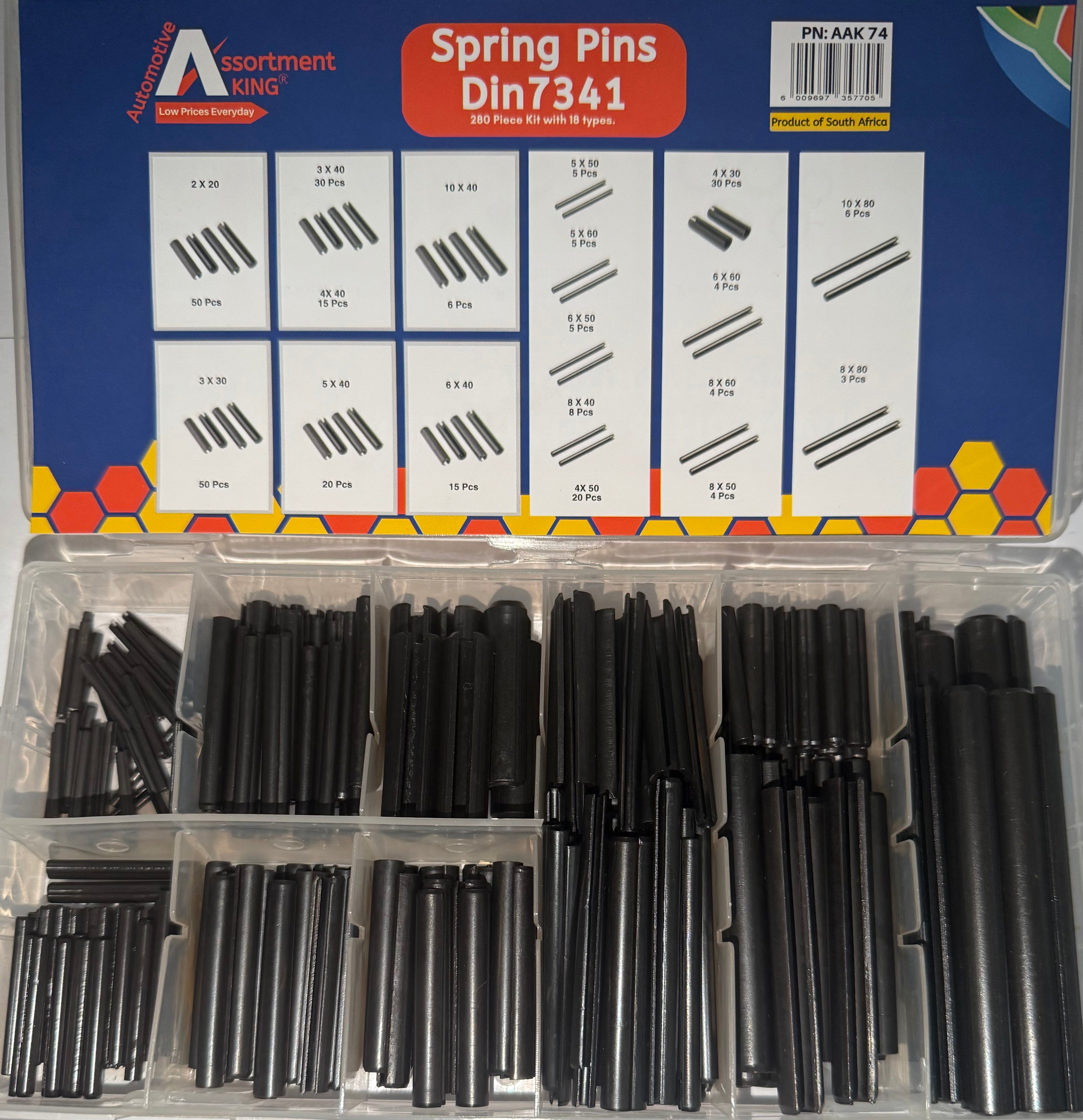 Spring Pins Din 7341 (280 Pieces)