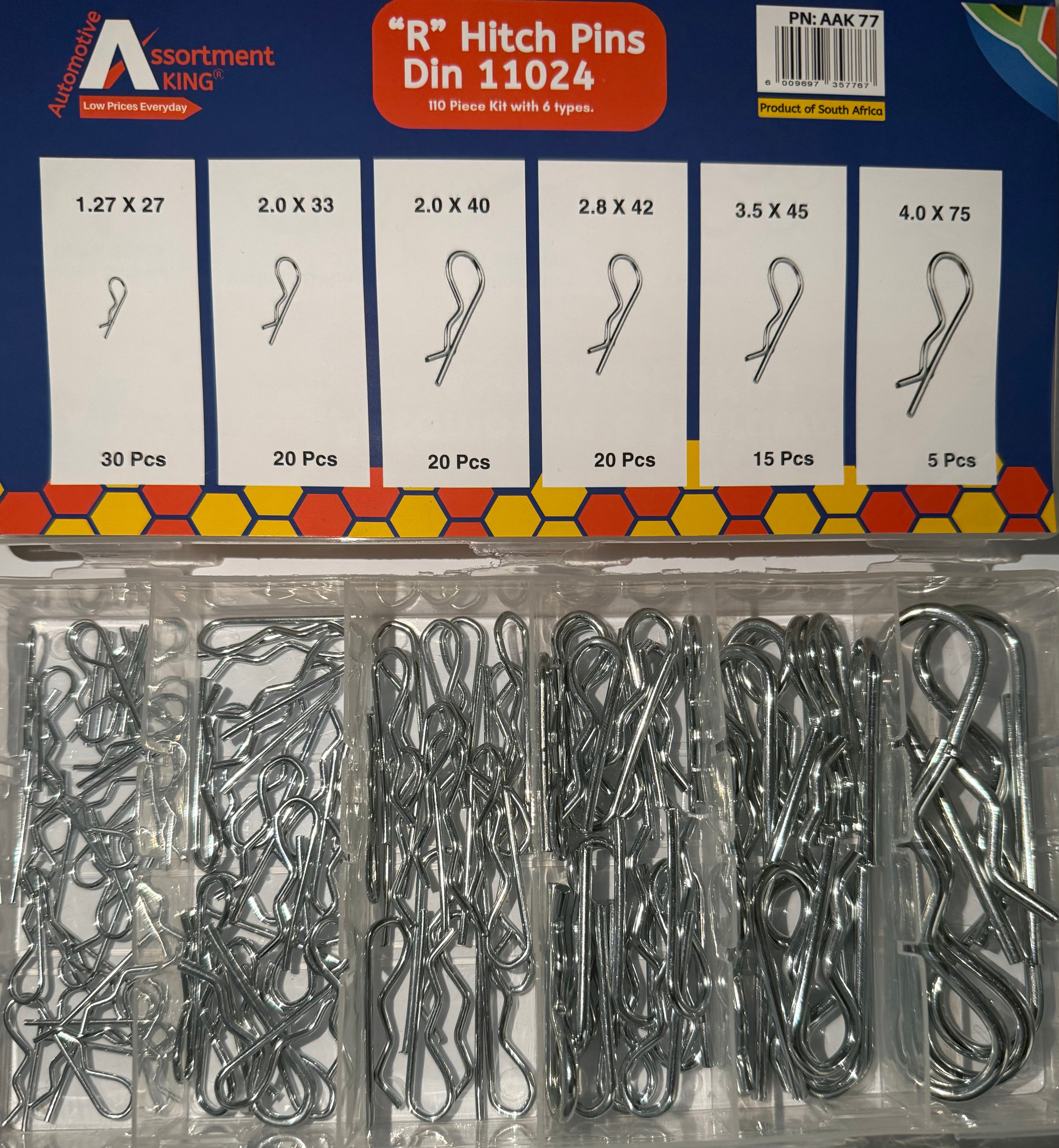 "R" Hitch Pins Din 11024-110 Piece Kit