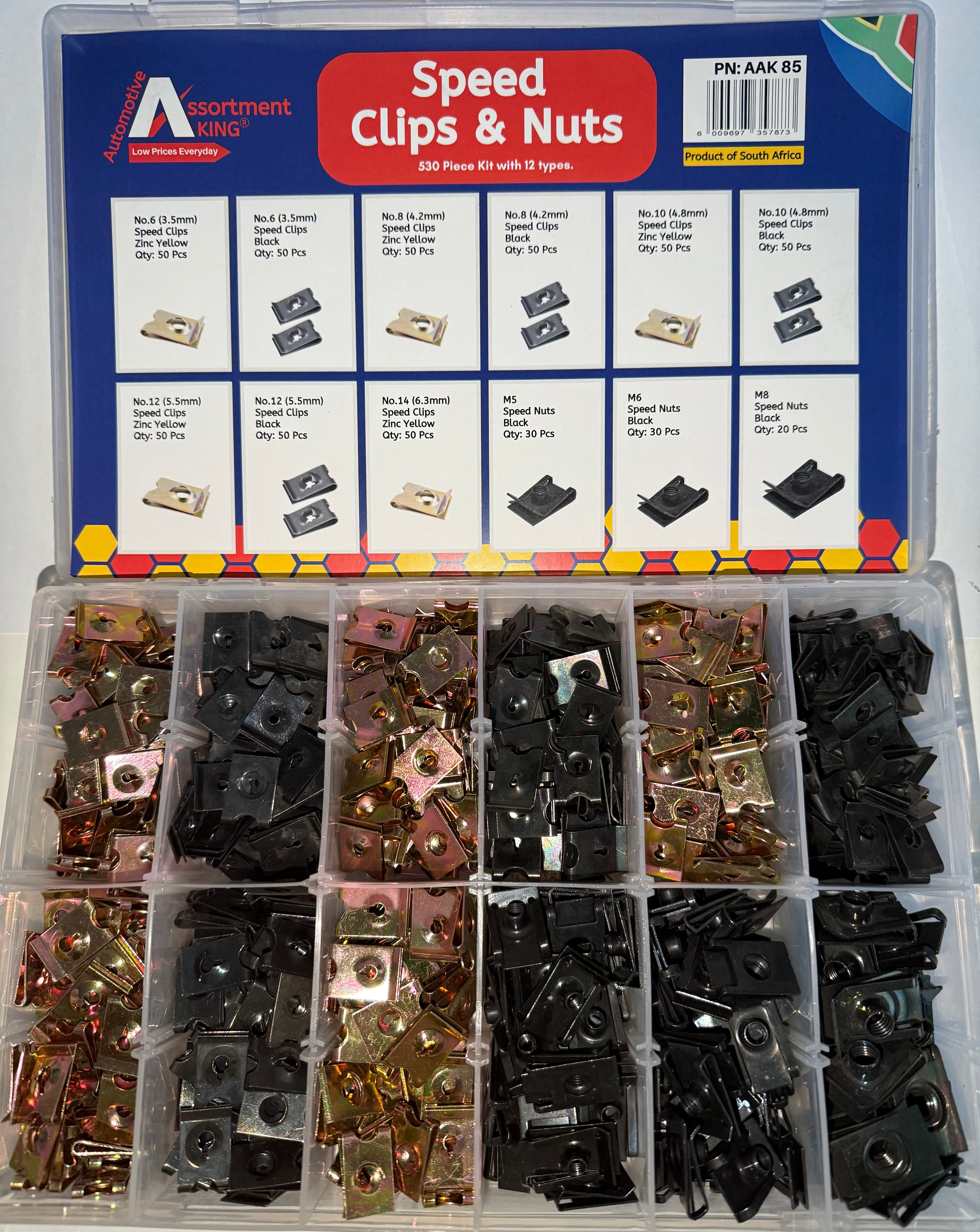 Speed Clips & Nuts - 530 Pieces | Large Box