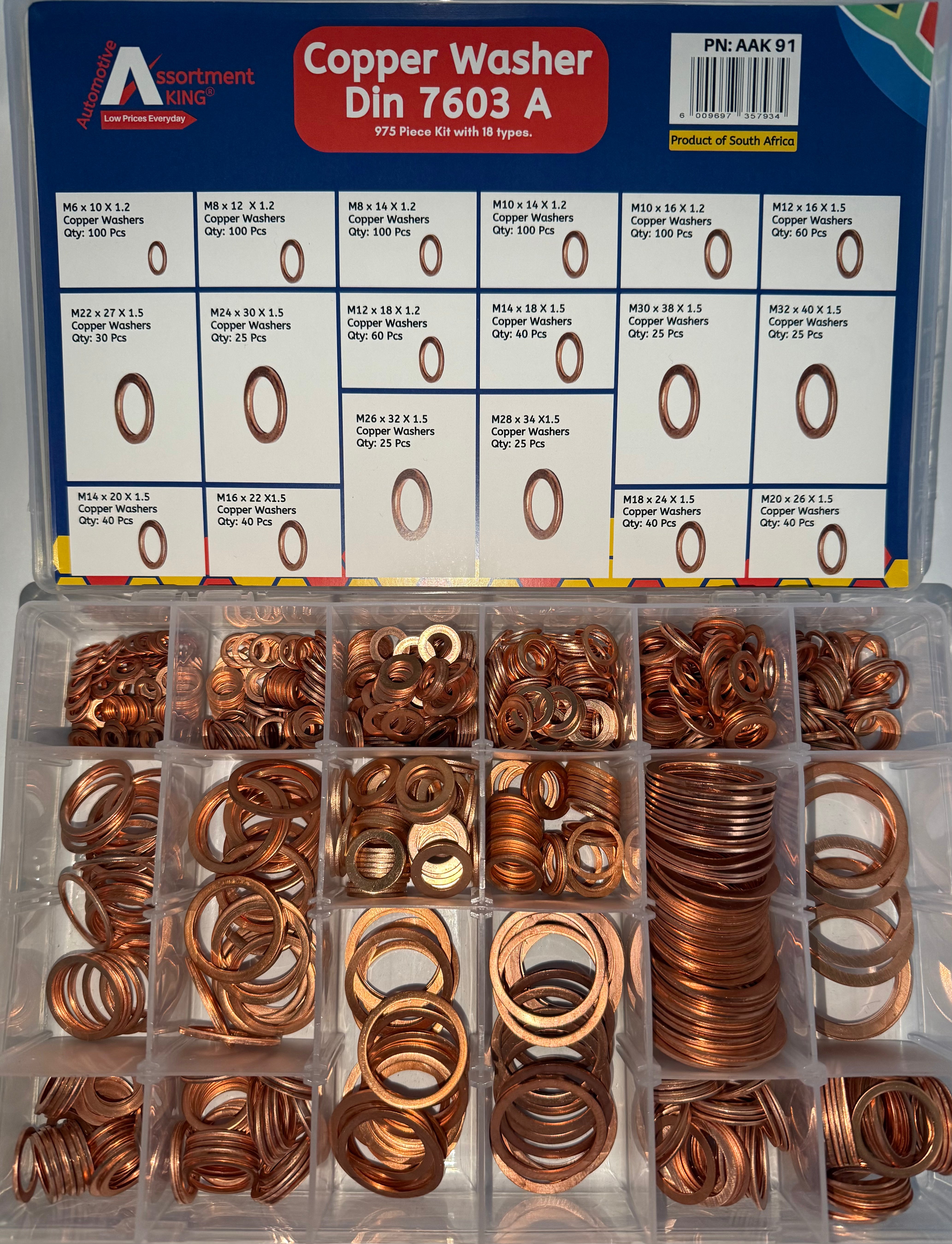 Copper Washers 7603- 975 Pieces | Large Box