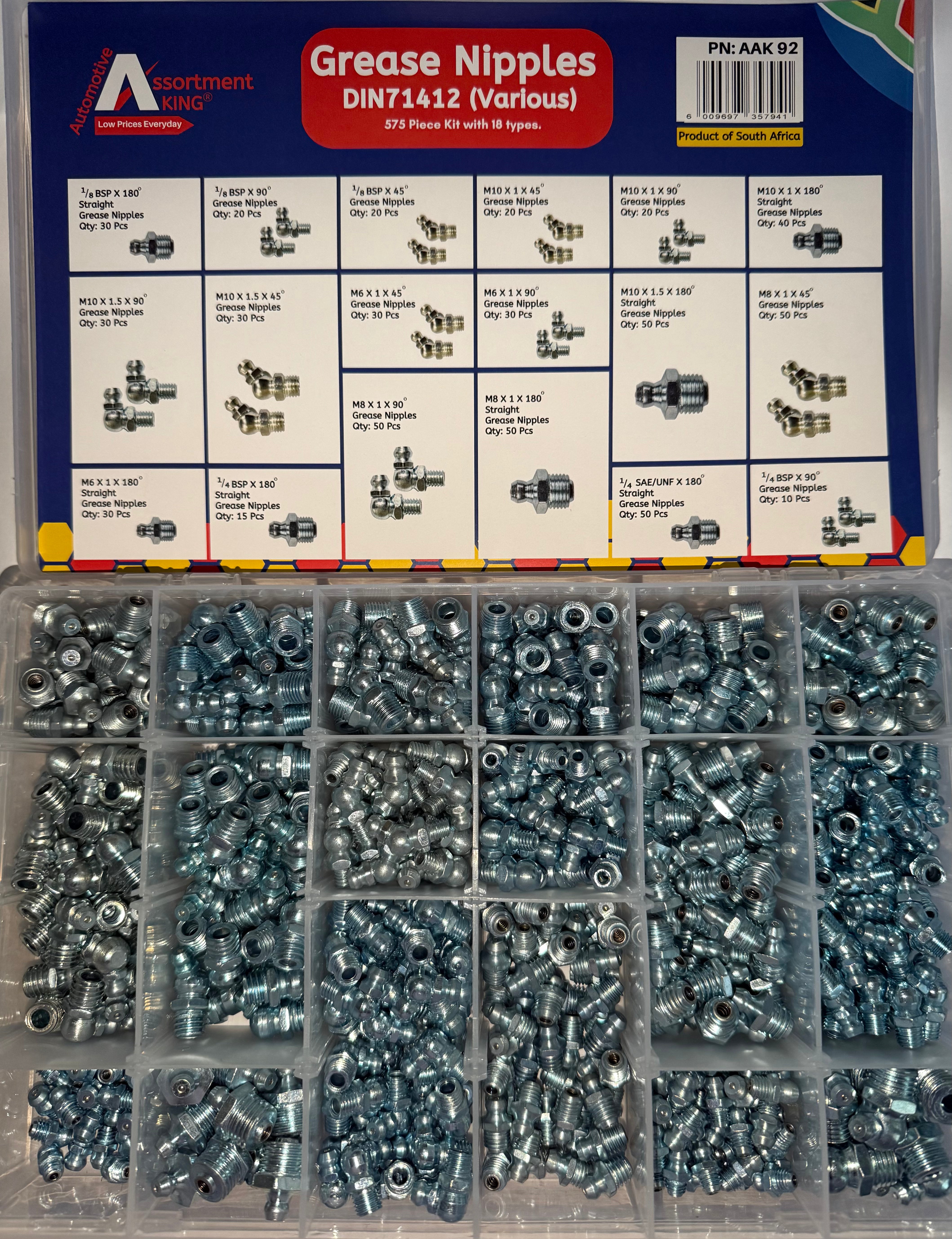 Grease Nipples-Din 71412 (Various)- 575 Pieces | Large Box