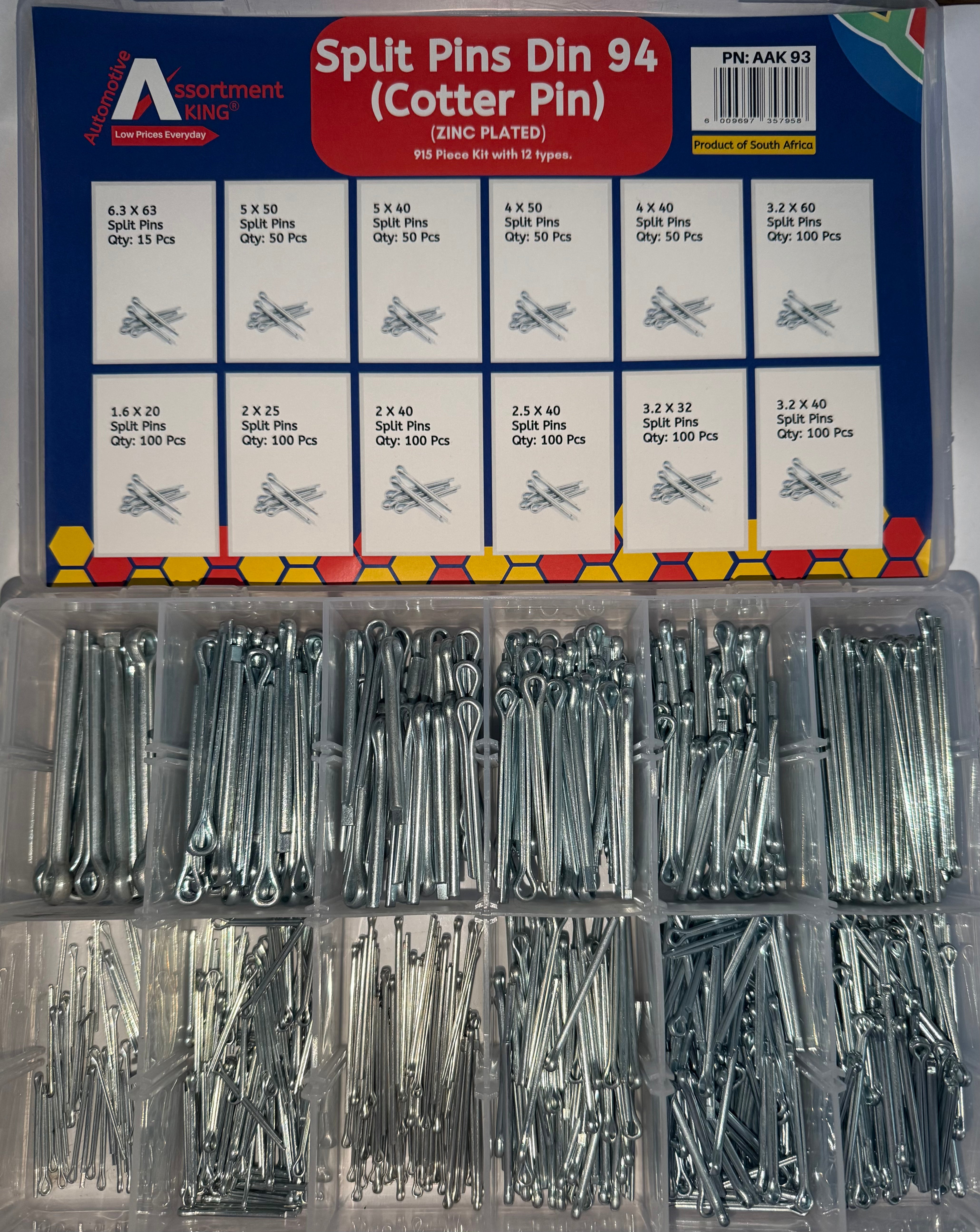 Split Pins Din 94 (Cotter Pin) (Zinc Plated) – 915 Pieces | Large Box