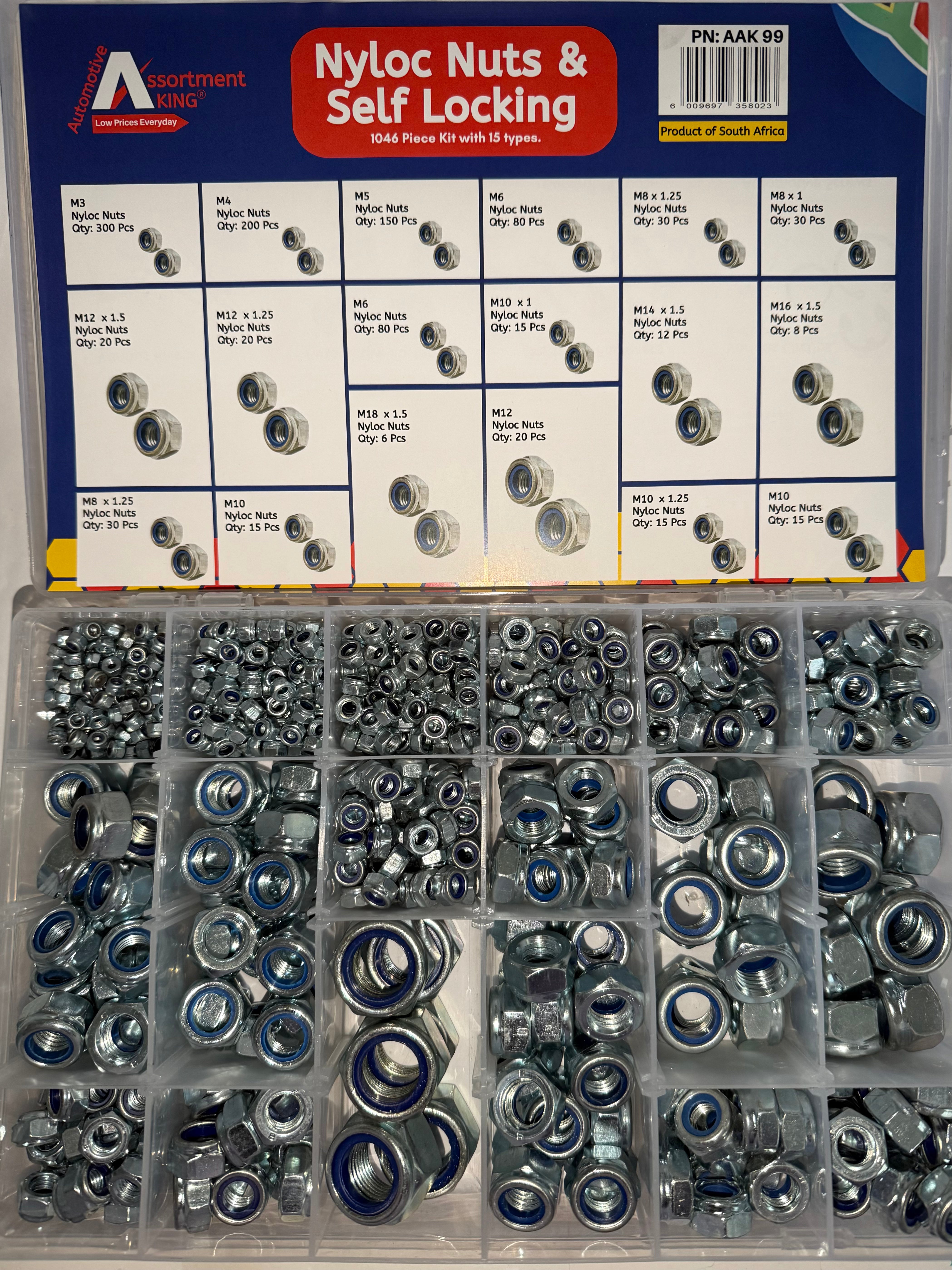 Nyloc Nuts & Self Locking Nuts 1046 PCS | Large Box