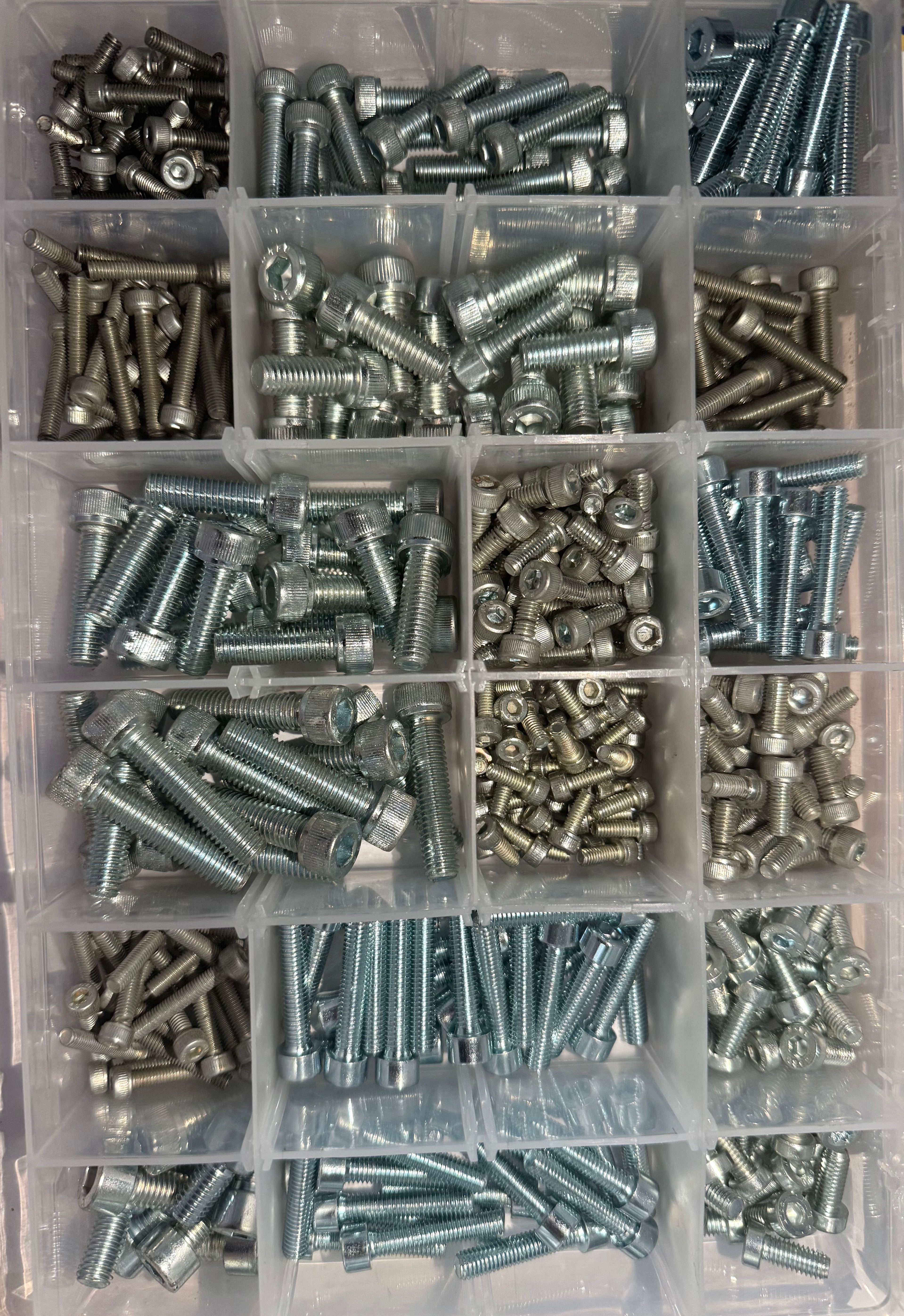 Allen Head Socket Screws - Din 912 (Grade 12.9) (Zinc Plated) | 540 PCS Large Box