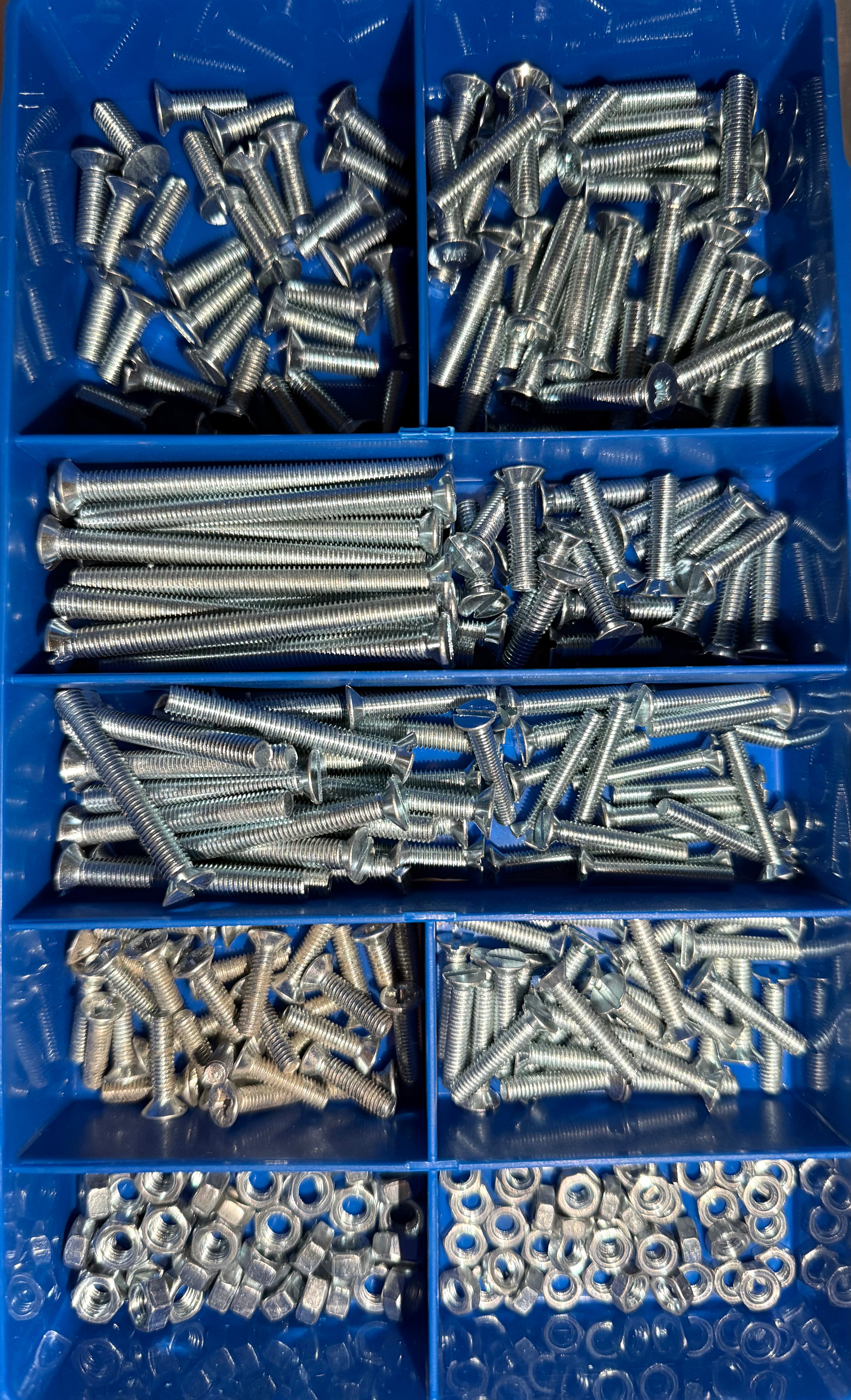 Countersunk Machine Screws & Hex Nuts Assortment – 300 PCE Kit | DIN 963 & DIN 934