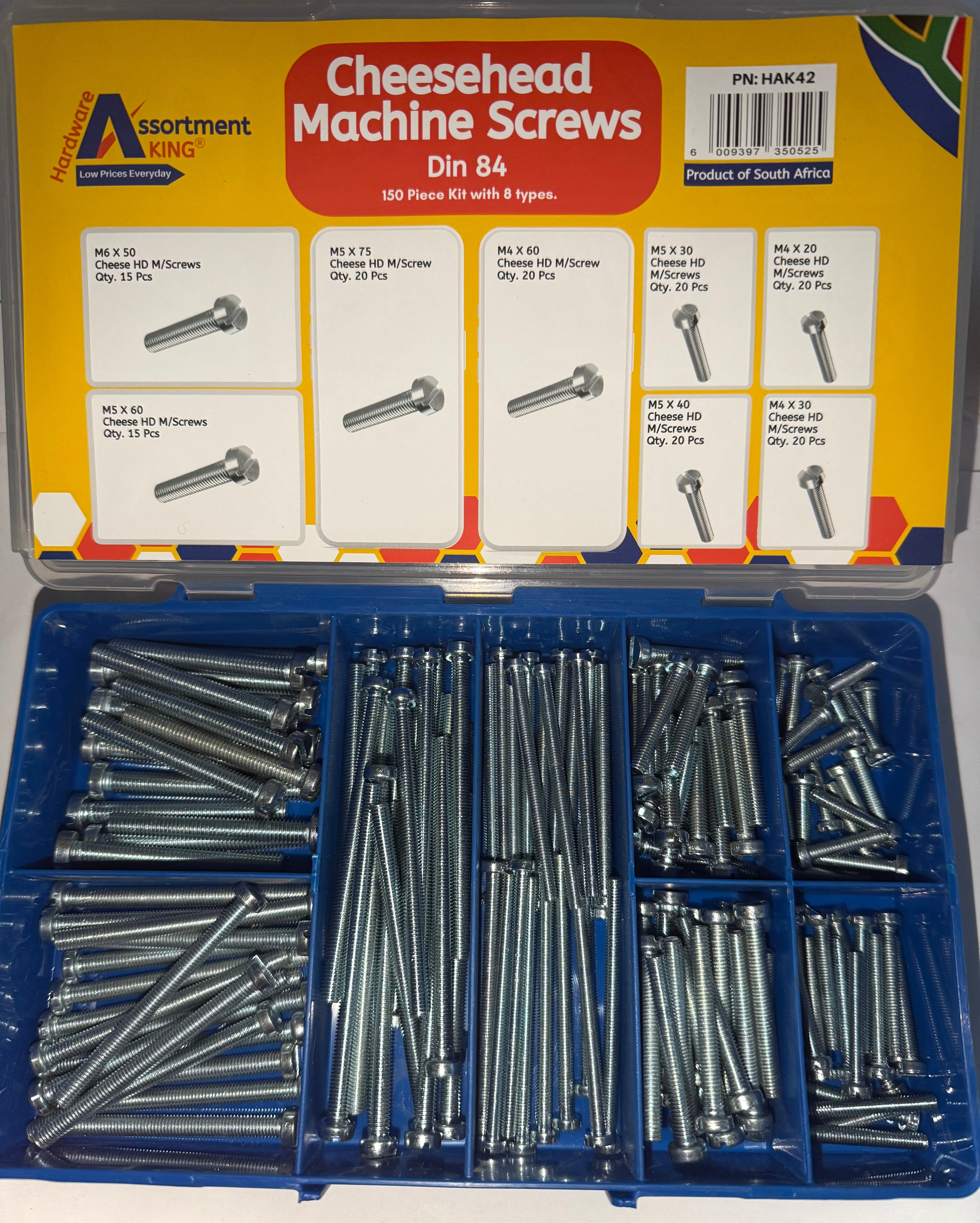 Cheesehead Machine Screws - Din 84 - Zinc Plated 150 PCE