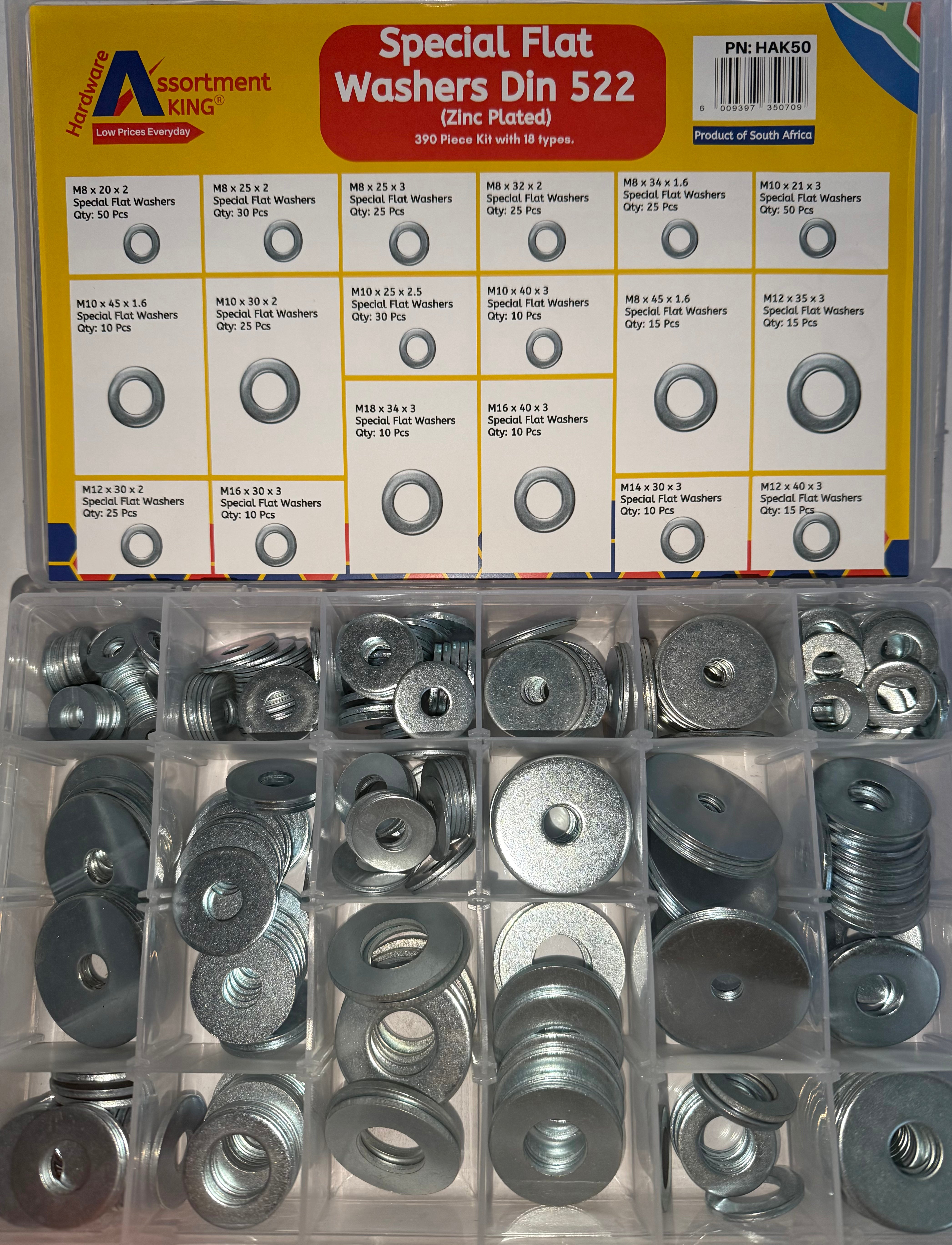 Special Flat Washers - Din 522 (Zinc Plated)-390 PCE | Large Box