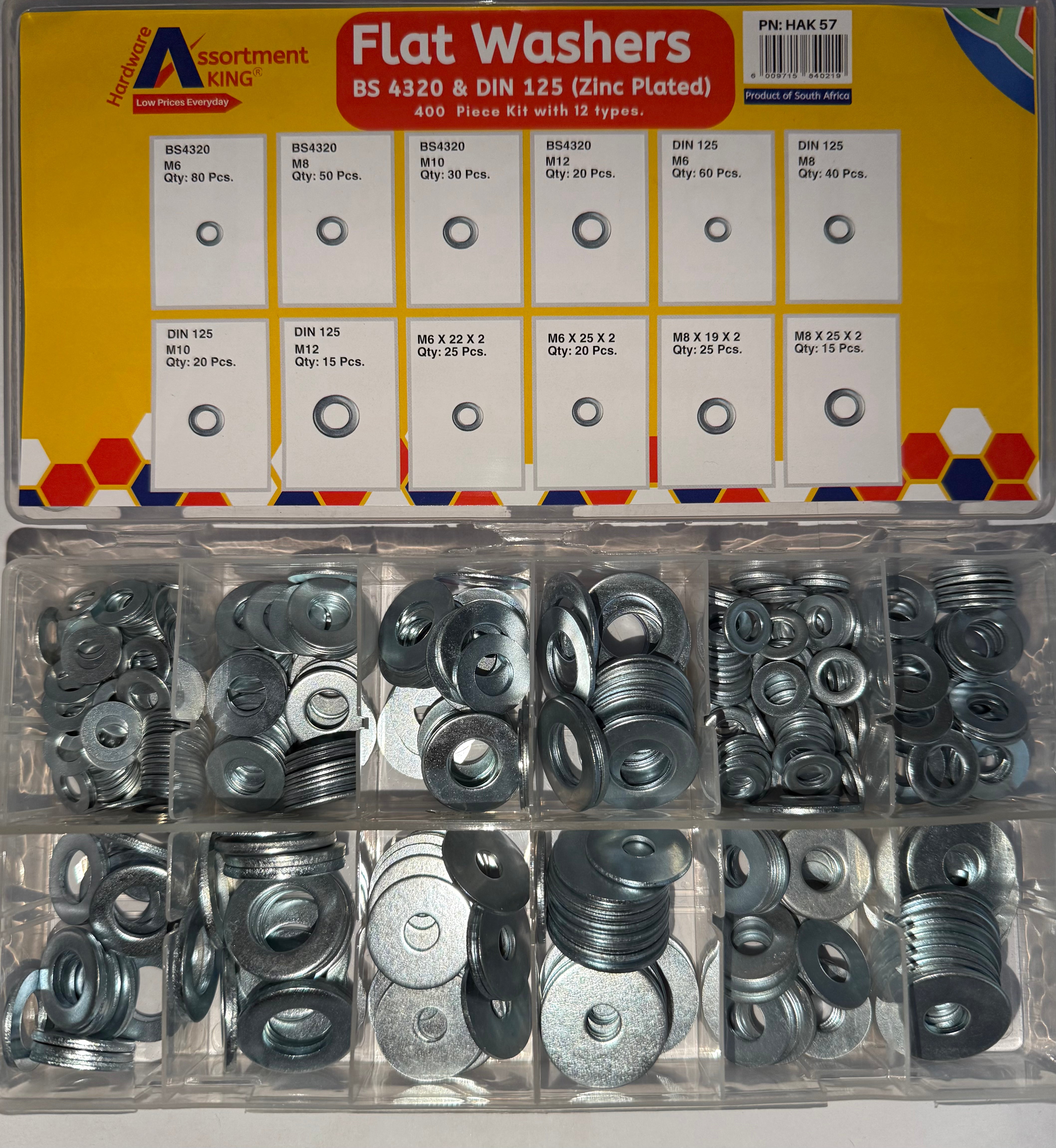 Flat Washers - Bs 4320 & Din 125 (Zinc Plated) - 400 Pieces | Large Box