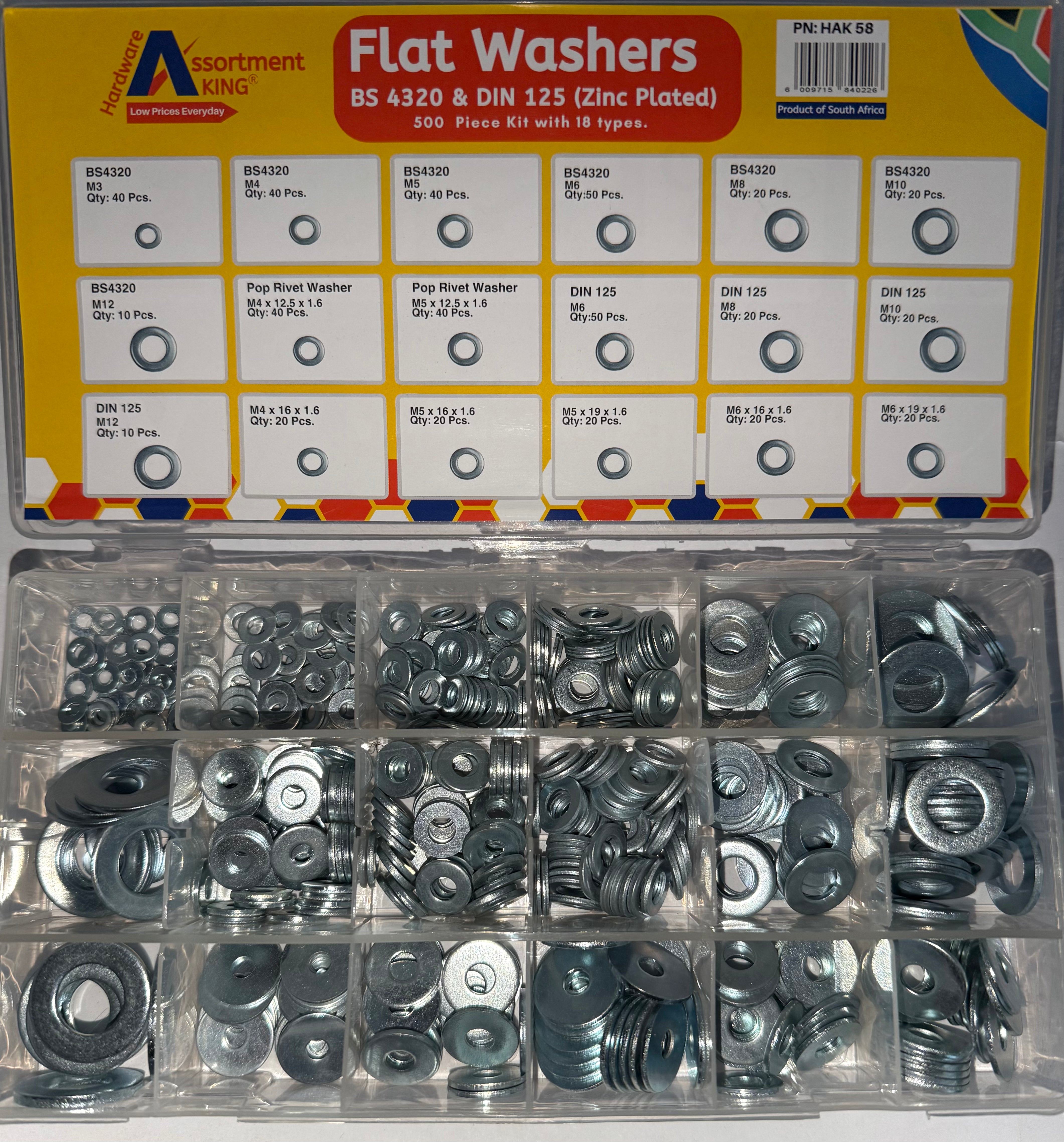 Flat Washers - Bs 4320 & Din 125 - Pop Rivet Washers (Zinc Plated) - 500 Pieces | Large Box