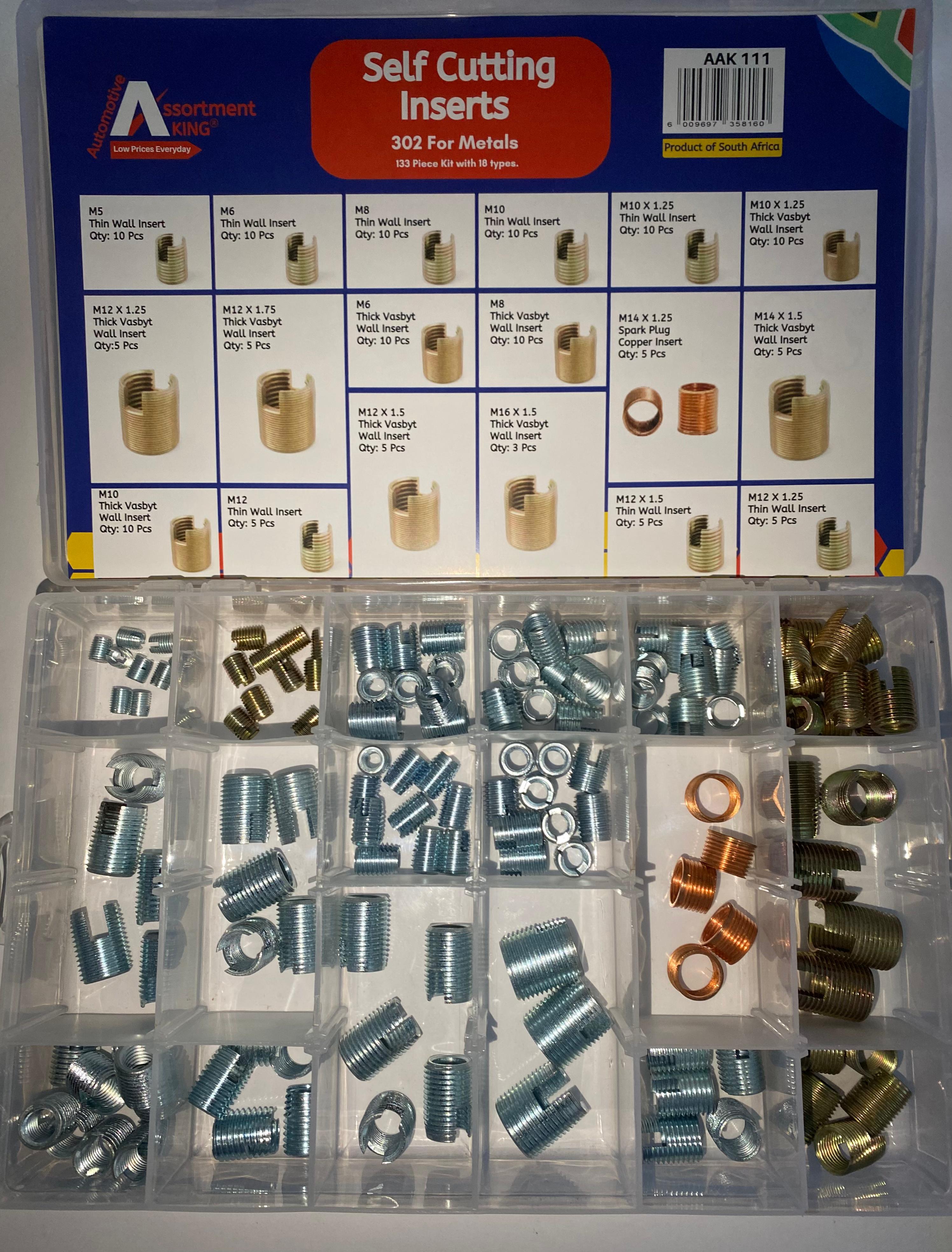 Self Cutting Inserts (Thin & Thick Wall) | Large Box - 133 PCS