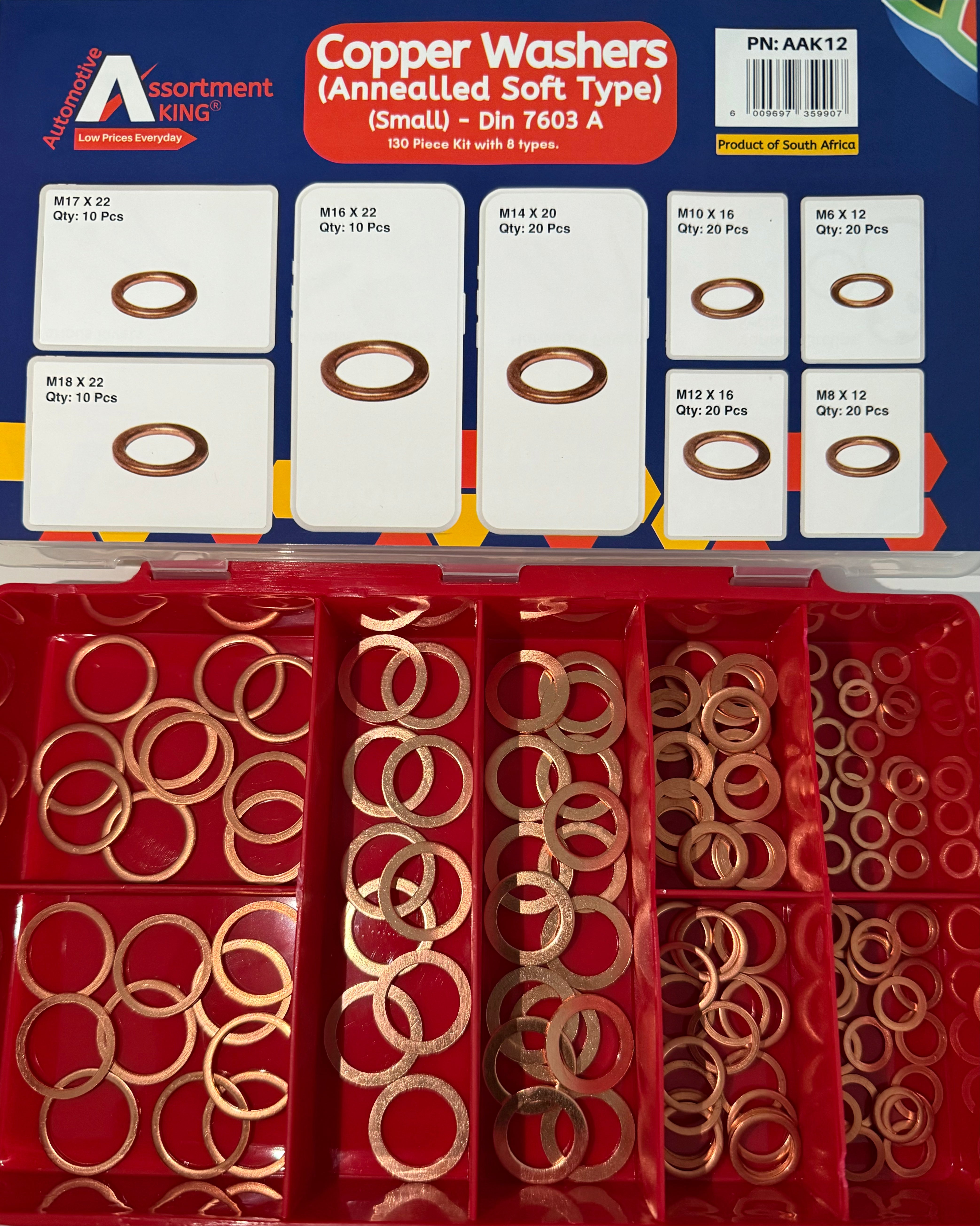 Copper Washers – Soft Annealed (Small) | DIN 7603A – 130 Piece Kit