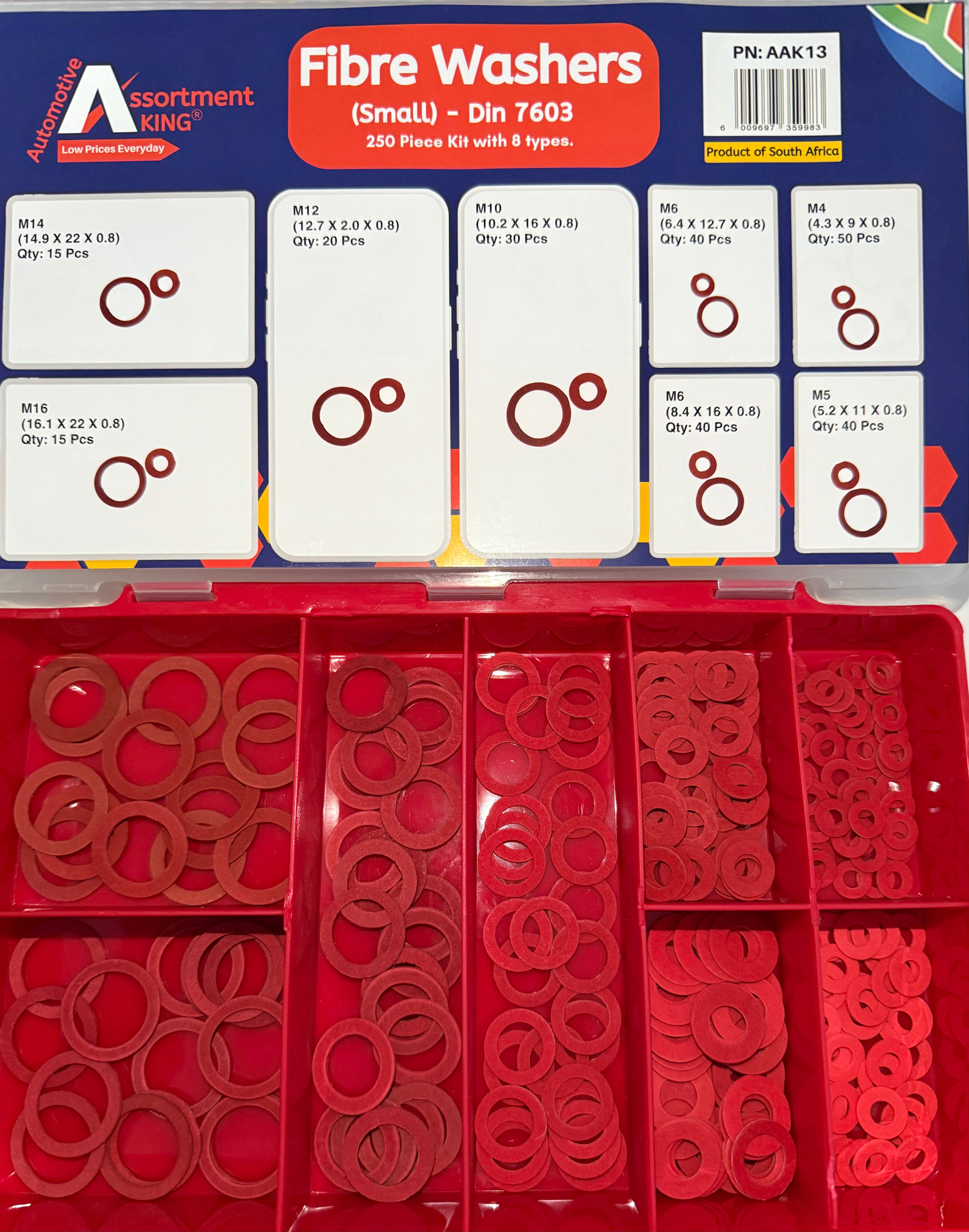 Fibre Washers – (Small) | DIN 7503 – 250 Piece Kit