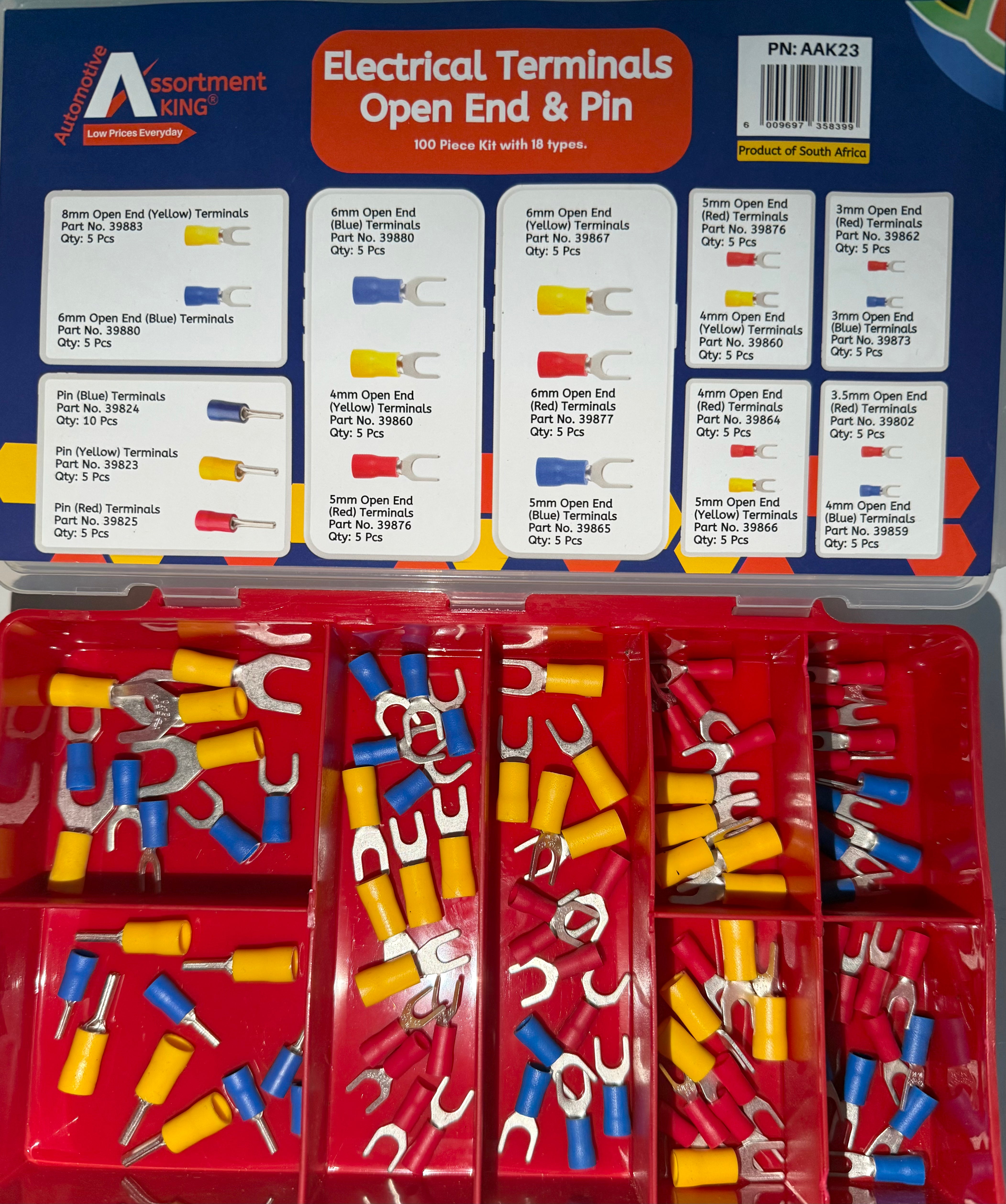 Open End & Pin Electrical Terminals Assortment Kit – 100 Piece