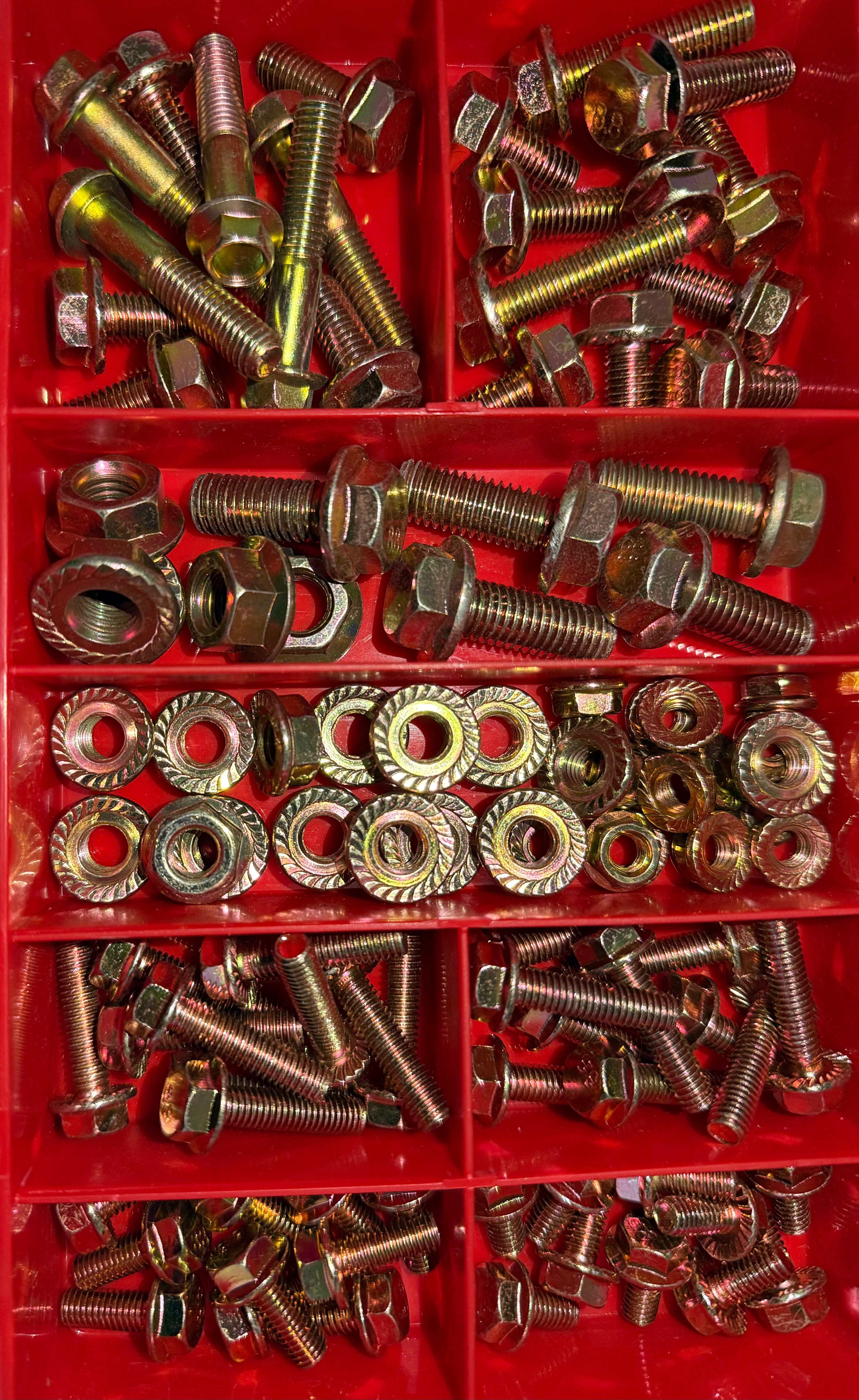 Tensilock Flange Bolts & Serrated Nuts Assortment Kit – DIN 6921 & DIN 6923 – 100 Piece