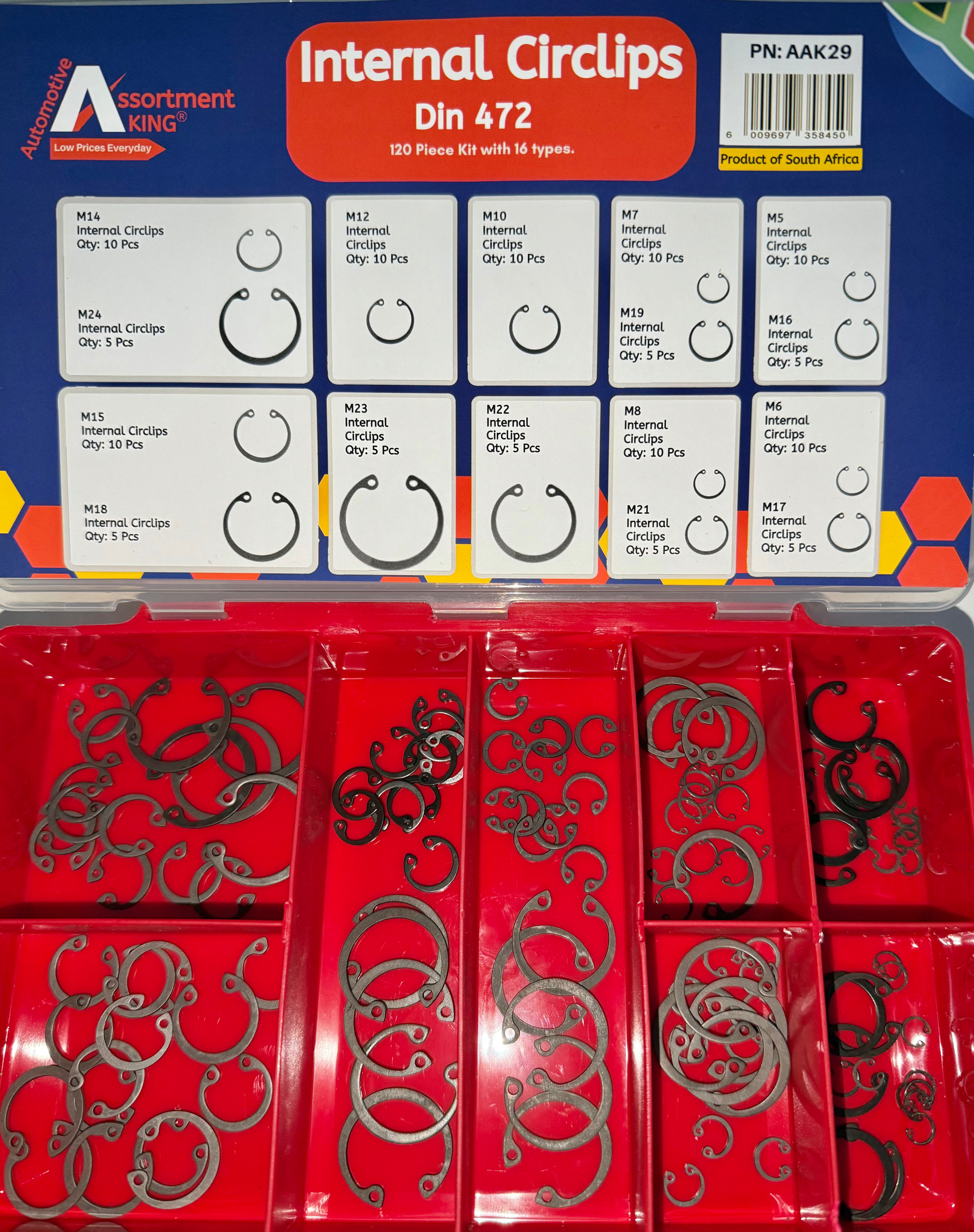 Internal Circlips Assortment Kit – DIN 472 (120 Piece) Set