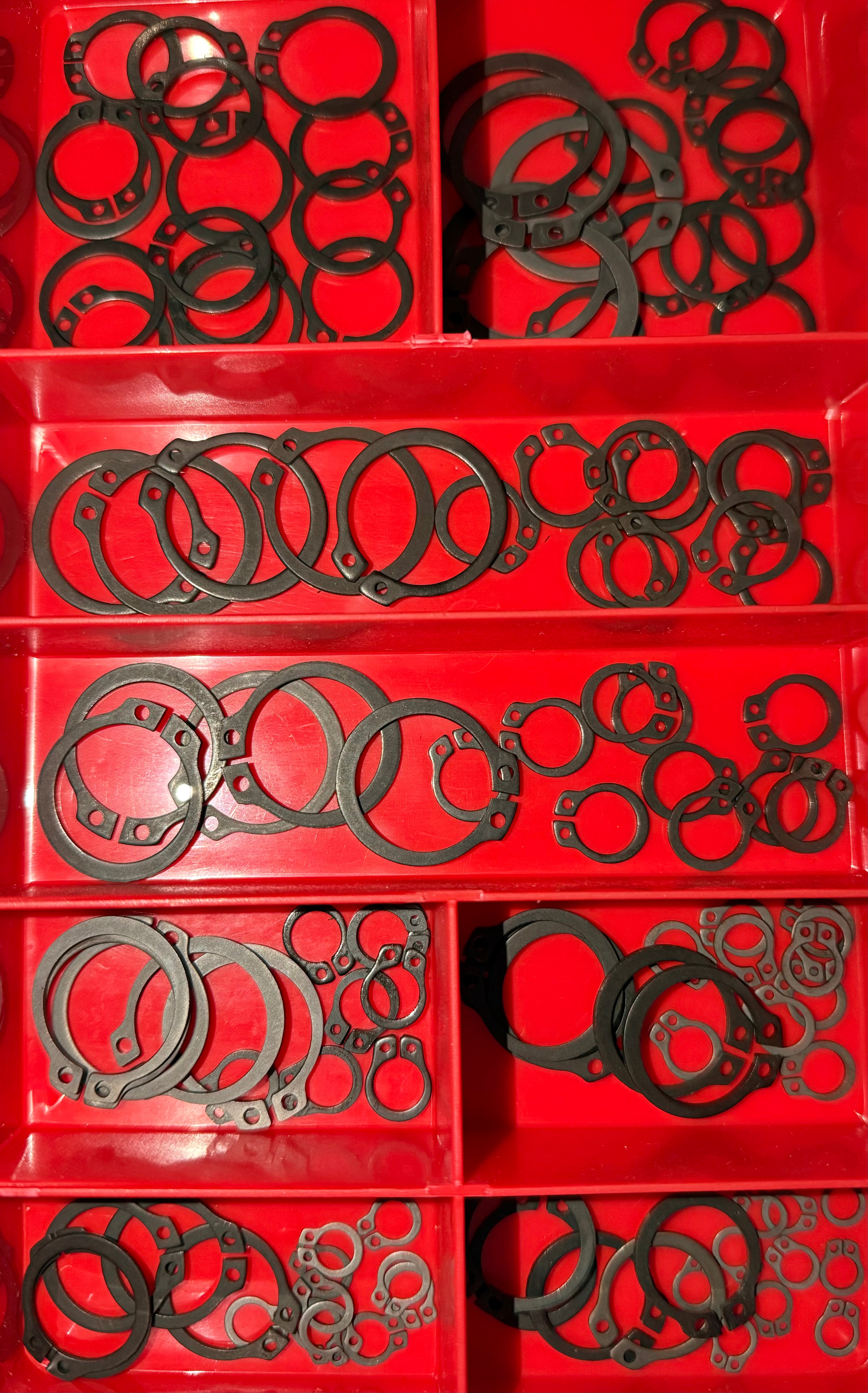 External Circlips Assortment Kit DIN 471 – 120 Piece Retaining Ring Set