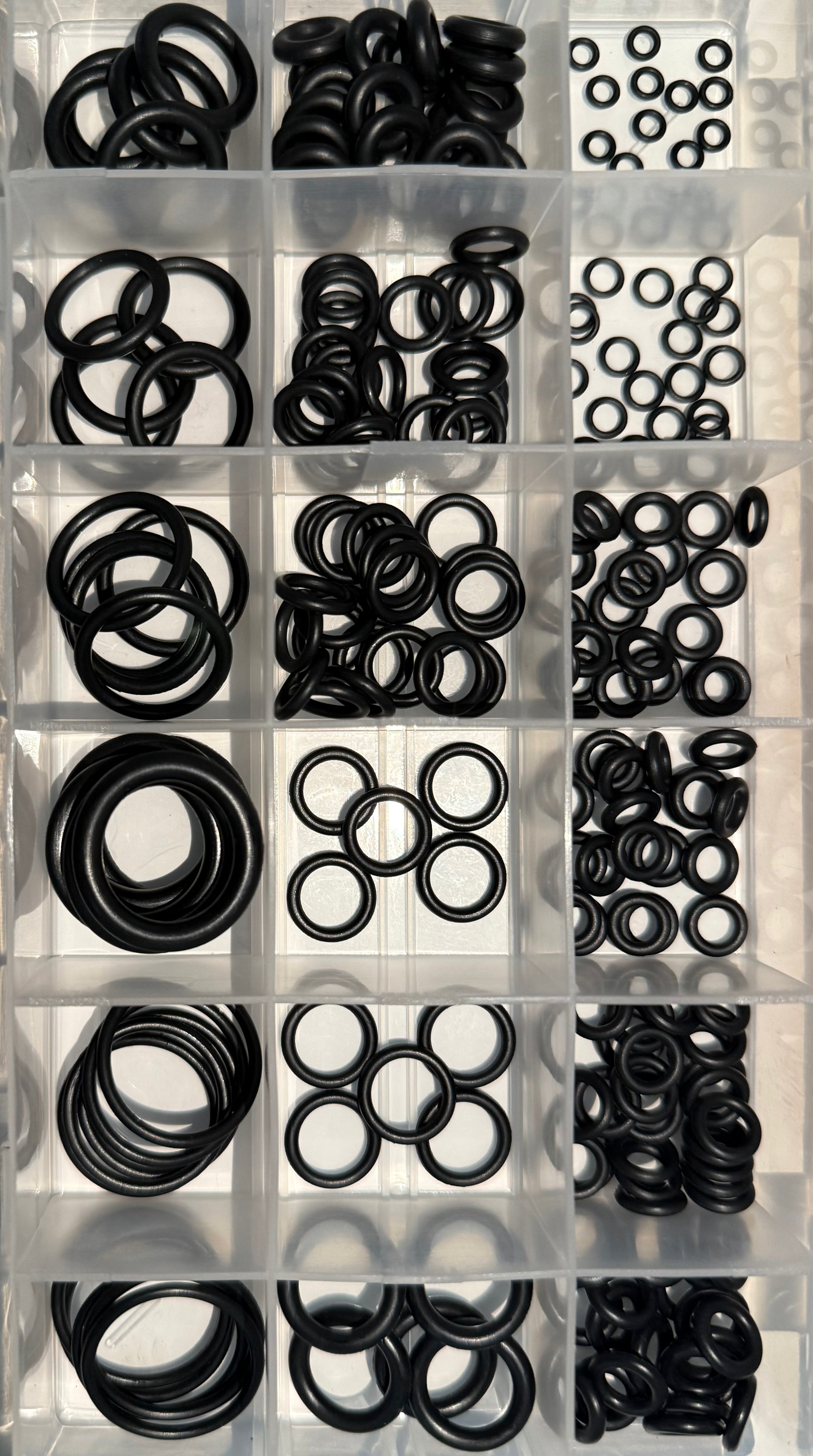225 Piece Metric O-Ring Assortment Kit – Black