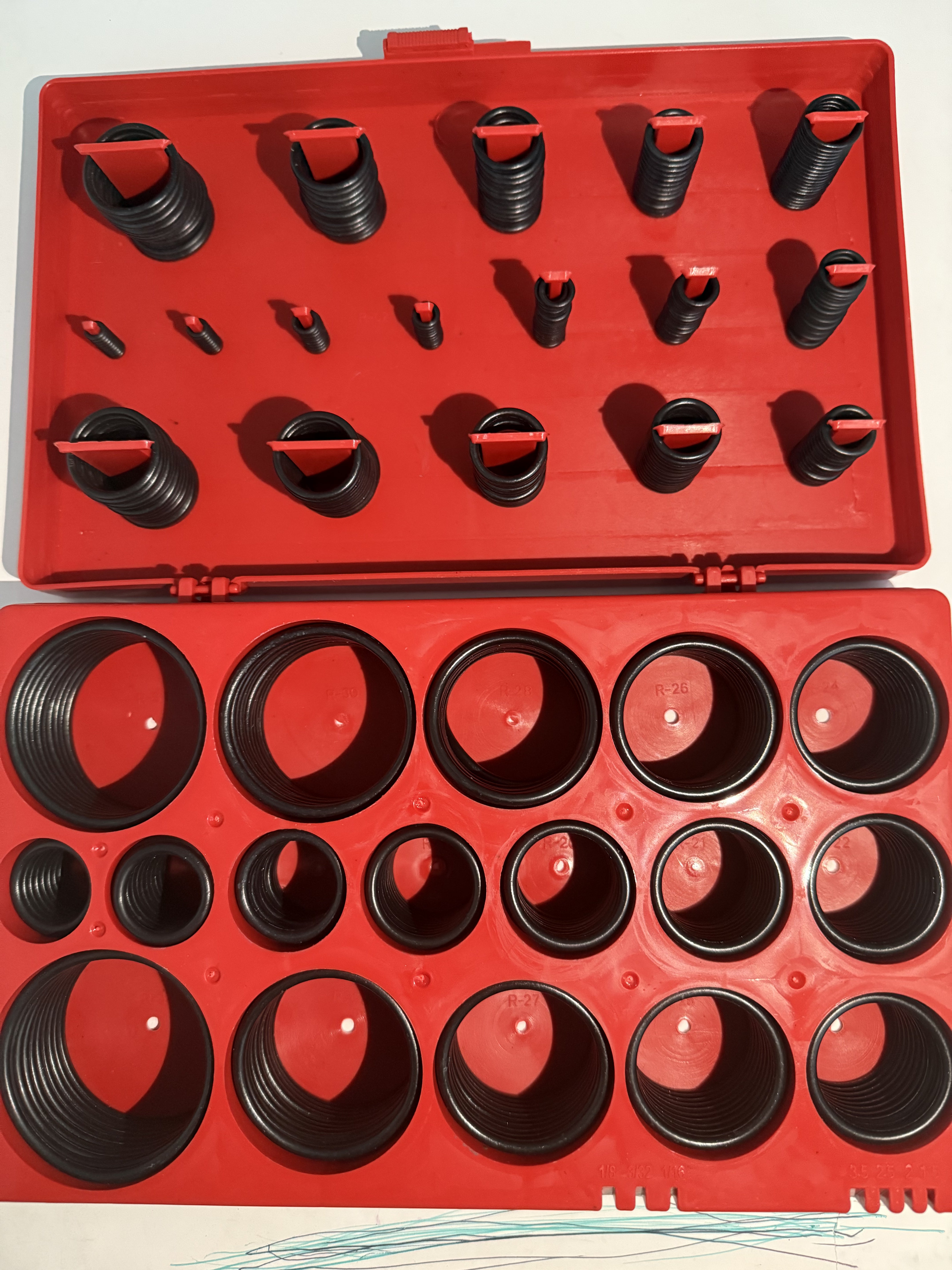 Black O-Ring Assortment Kit – 407 Piece Large Black Rubber O-Rings