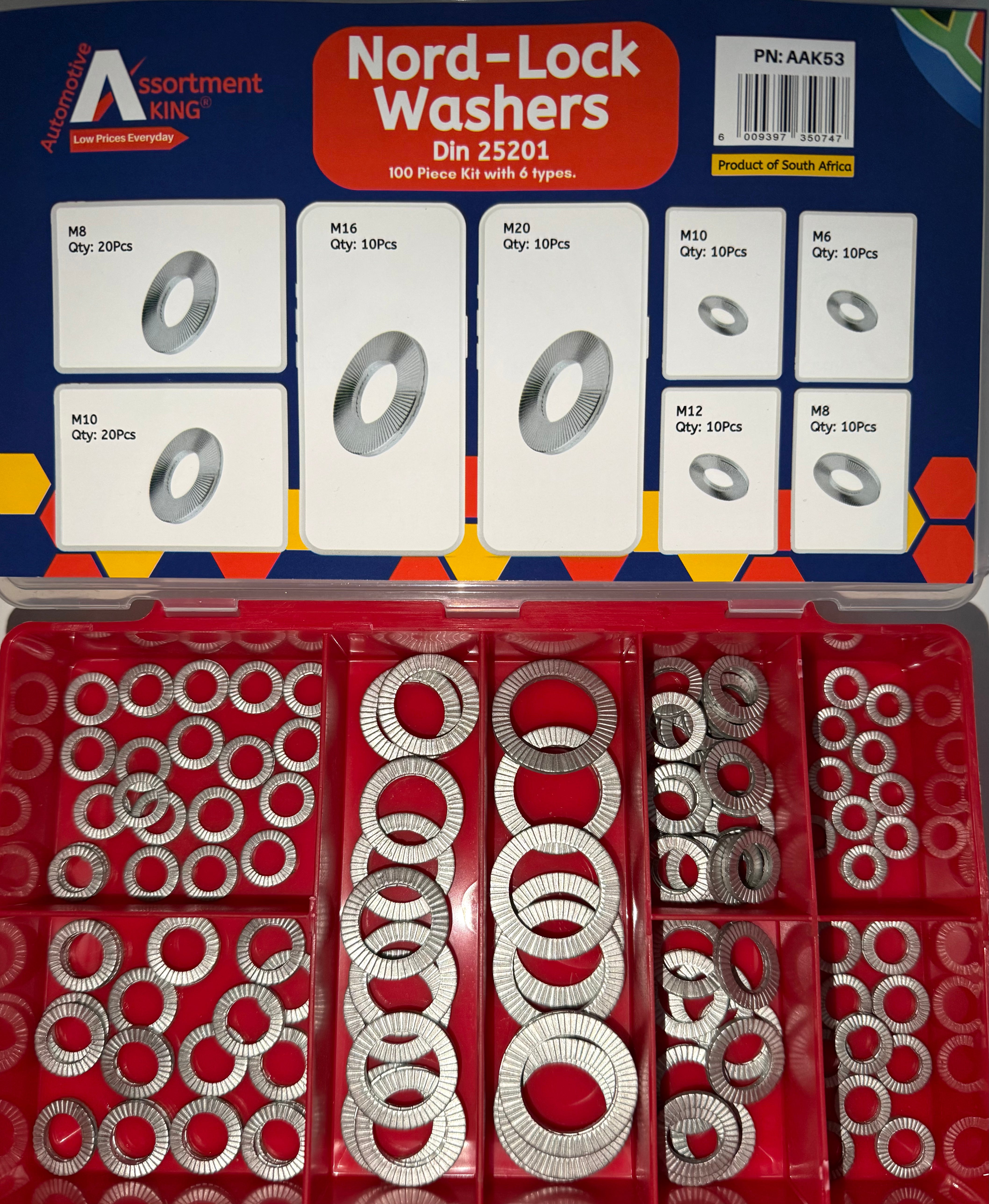 Nord - Lock Washer Assortment Kit - (Din 25201)-100 PCS