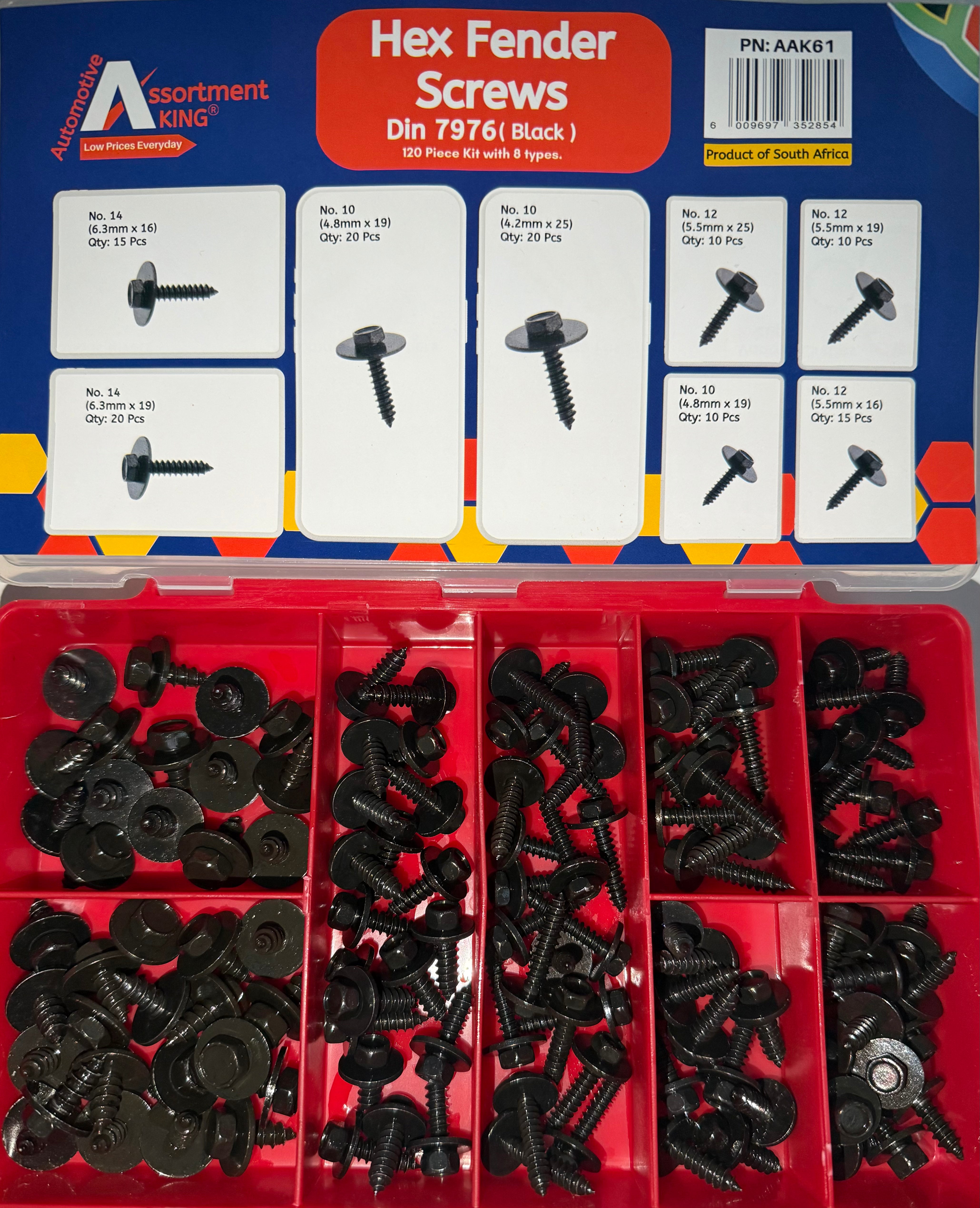 Hex Fender Screws-Din 7976 (Black) | 120 PCS