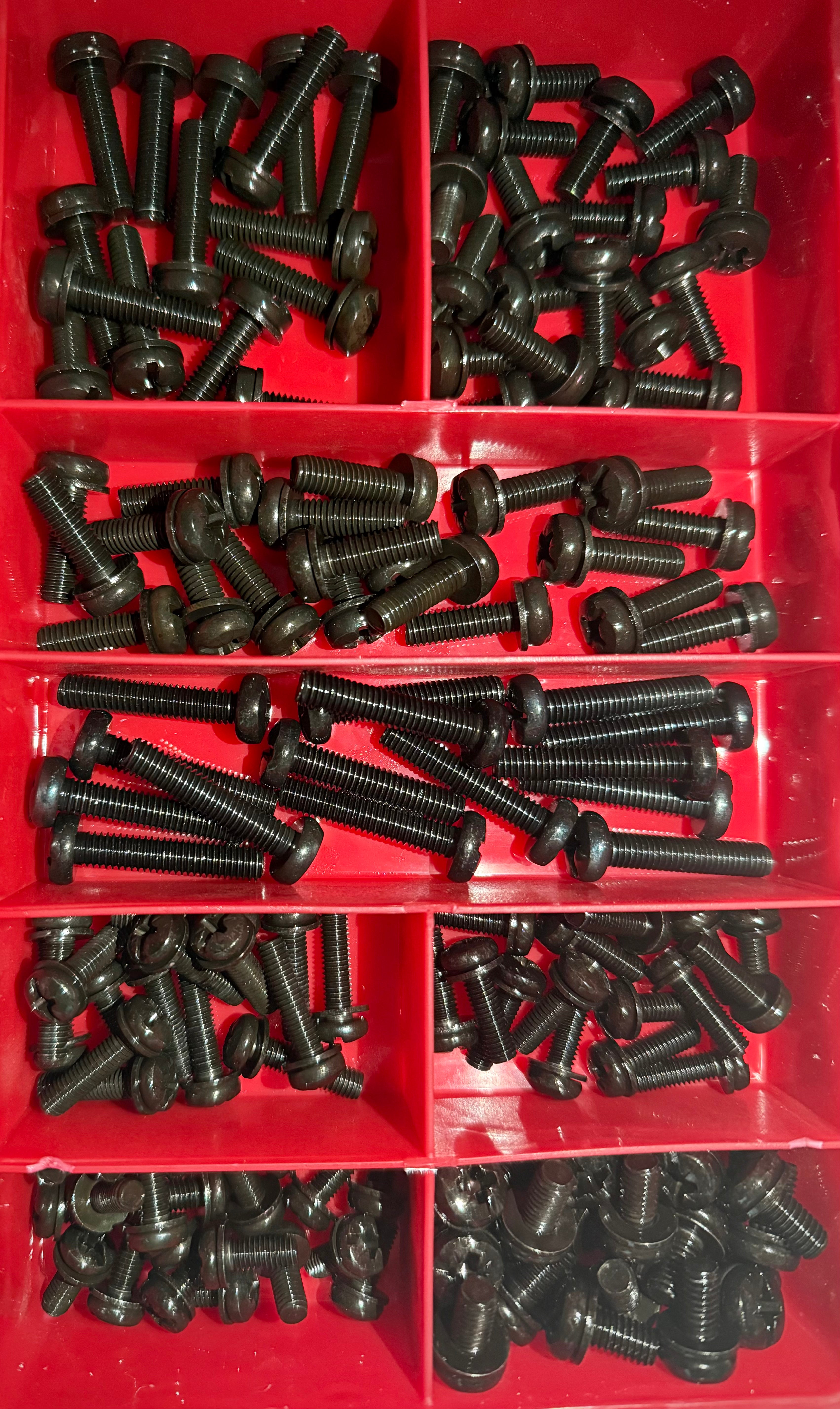 Pan Combi (Sems) (Machine Screws) (Black)-DIN 7985 | 150 PCS