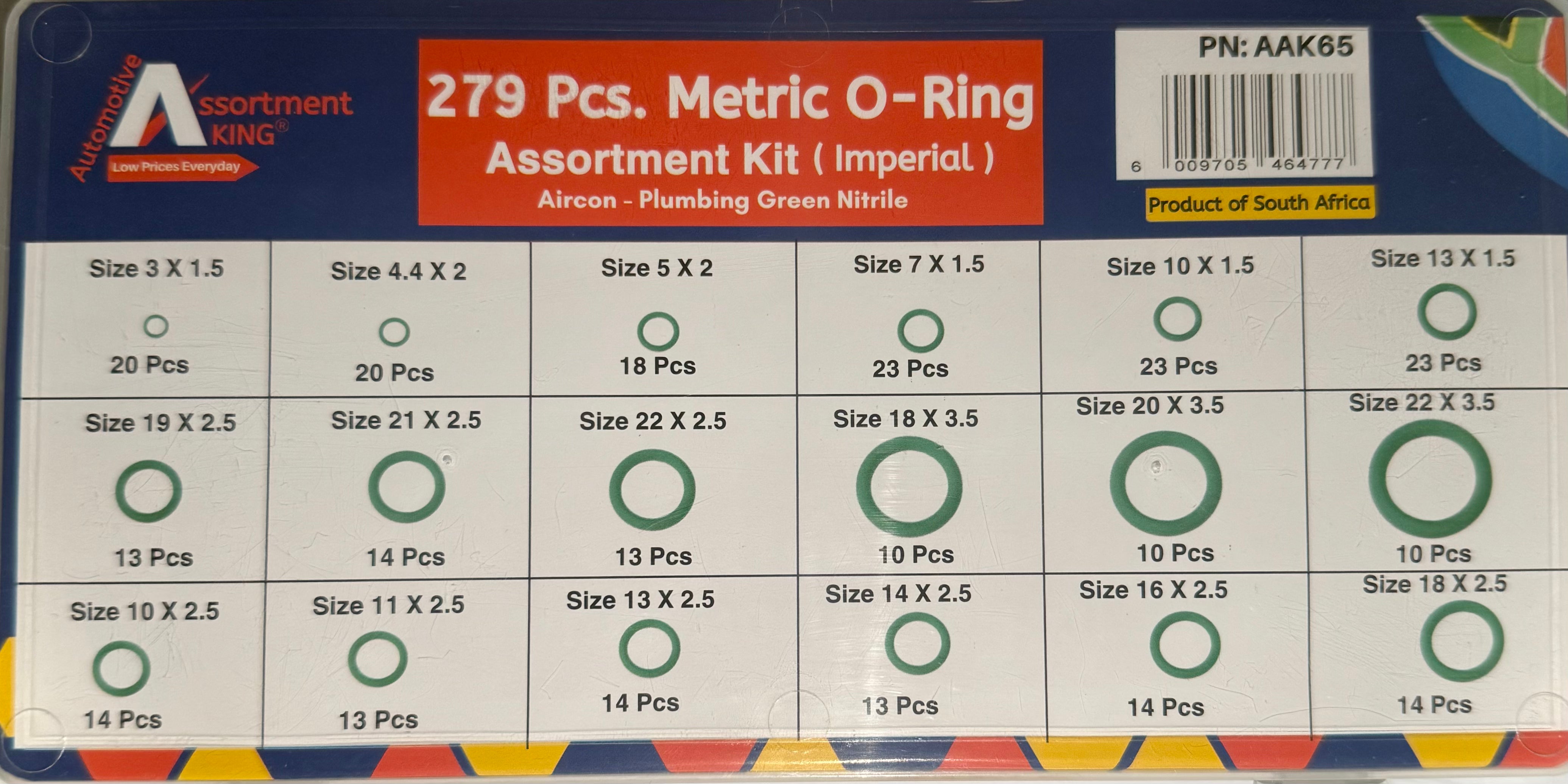 279 Pcs-Metric O-Ring Assortment Kit (Imperial)