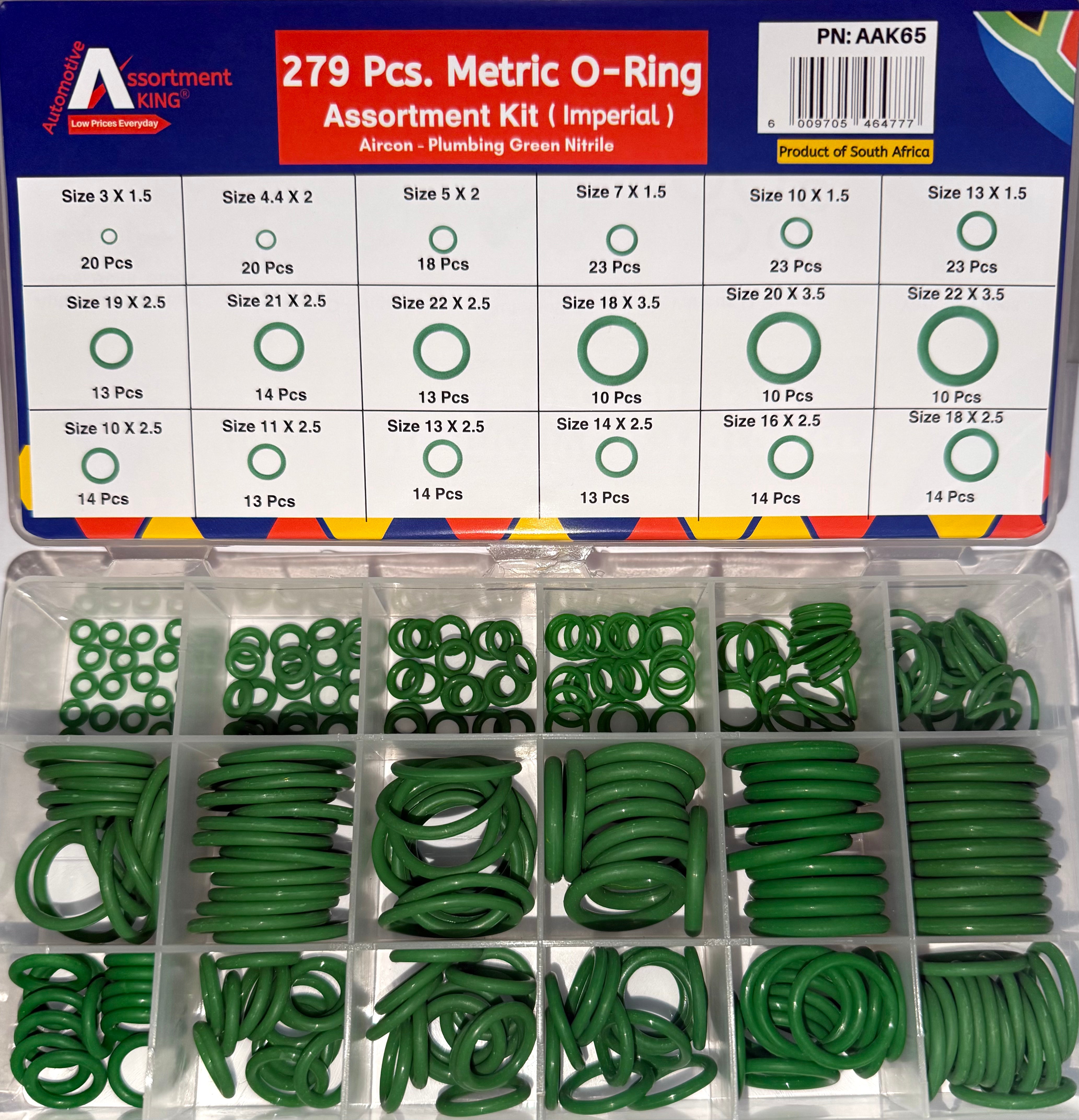 279 Pcs-Metric O-Ring Assortment Kit (Imperial)