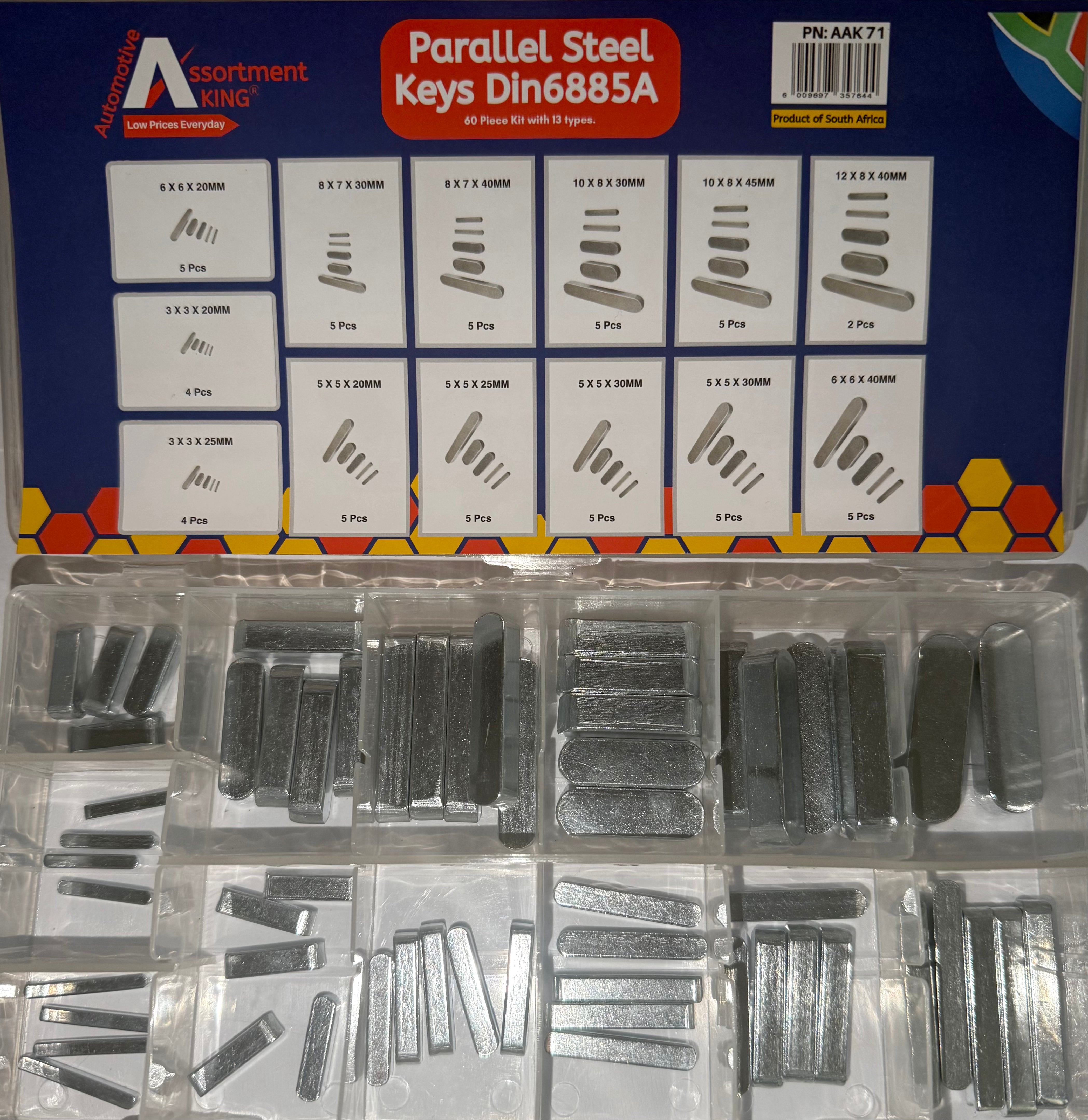 Parallel Steel Key Din 6885A (60 Pieces)