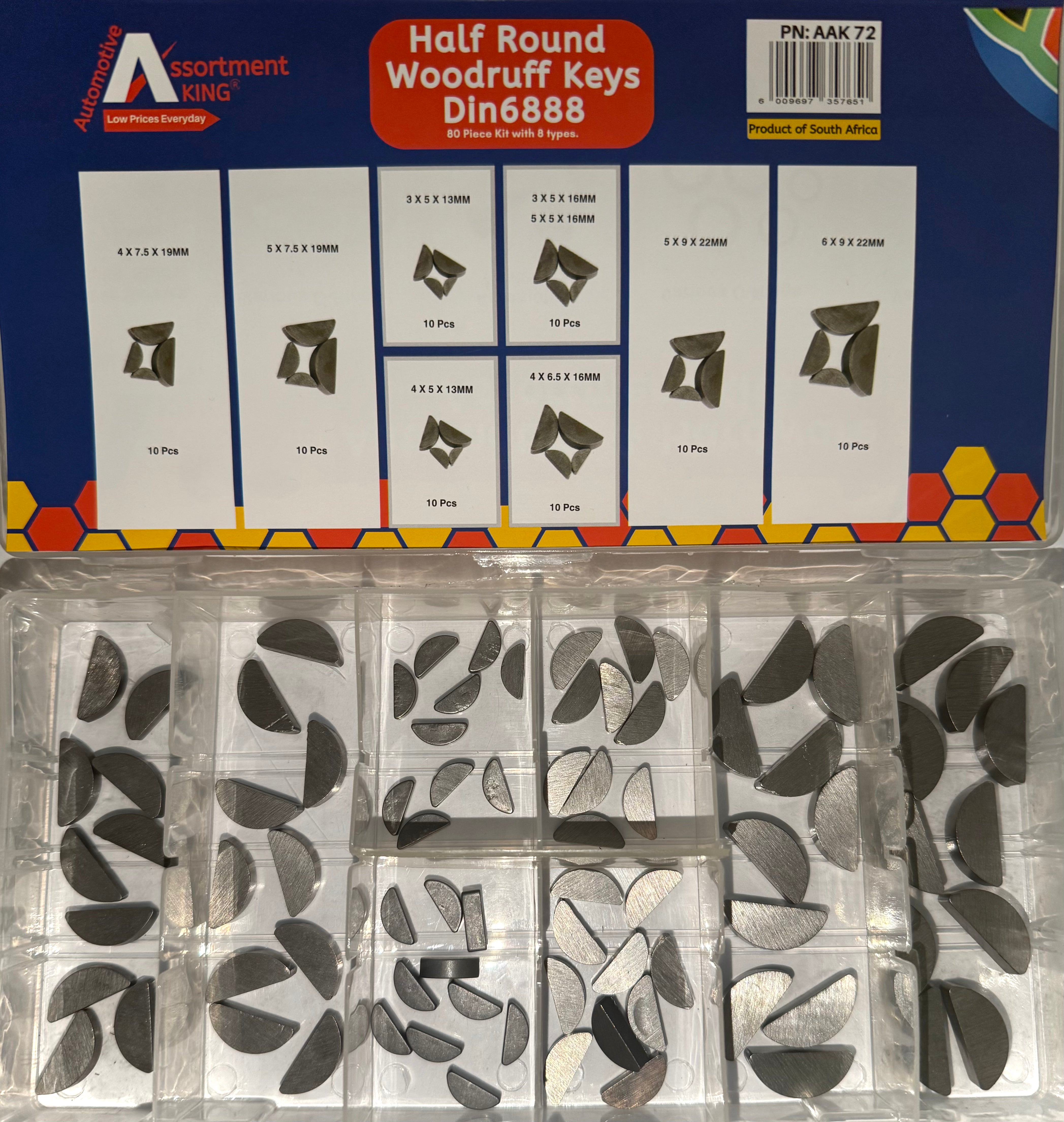 Half Round Woodruff Keys Din 6888 (80 Pieces)