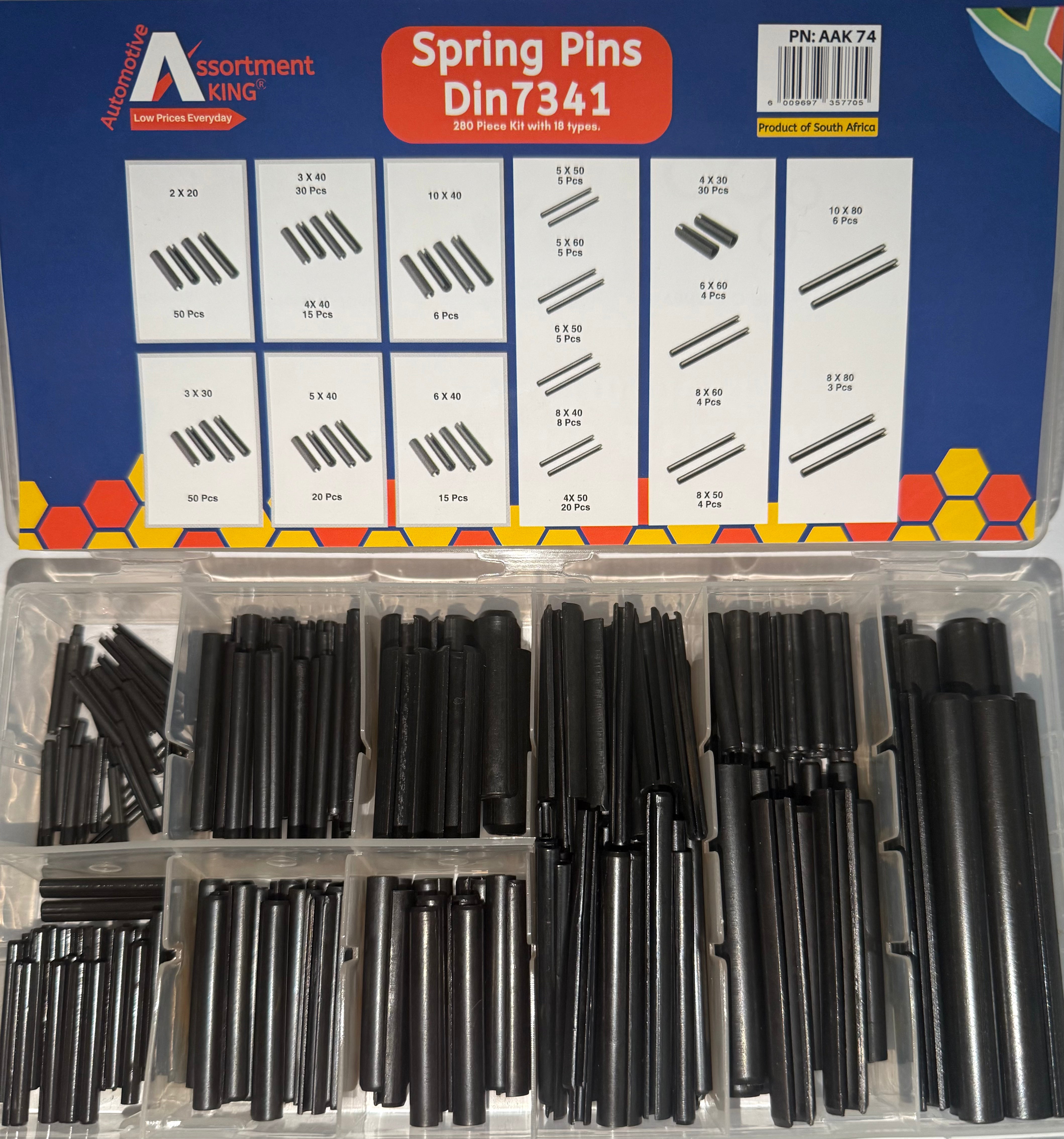 Spring Pins Din 7341 (280 Pieces)