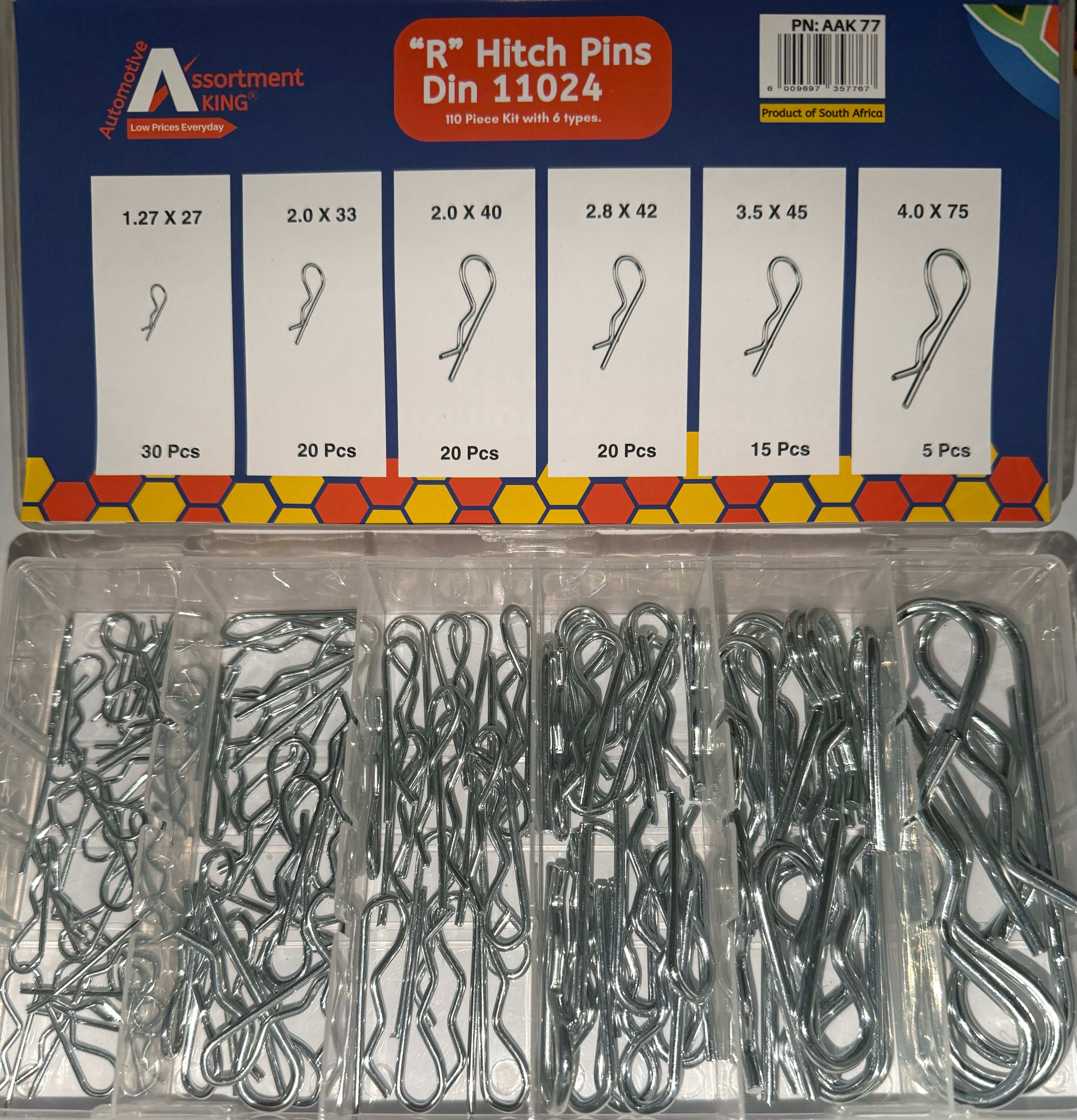 "R" Hitch Pins Din 11024-110 Piece Kit
