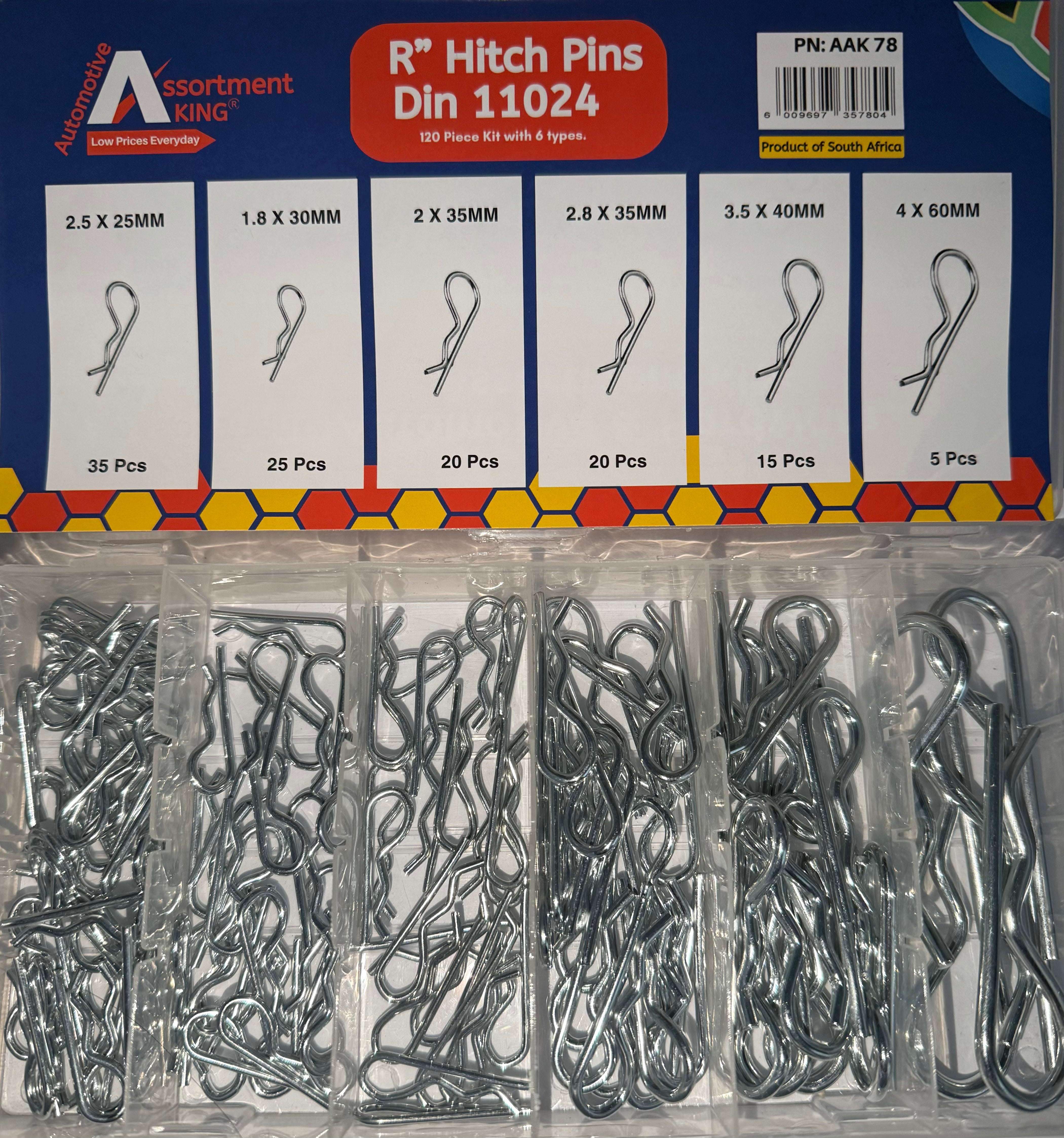 "R" Hitch Pins-Din 11024 - 120 Piece Kit