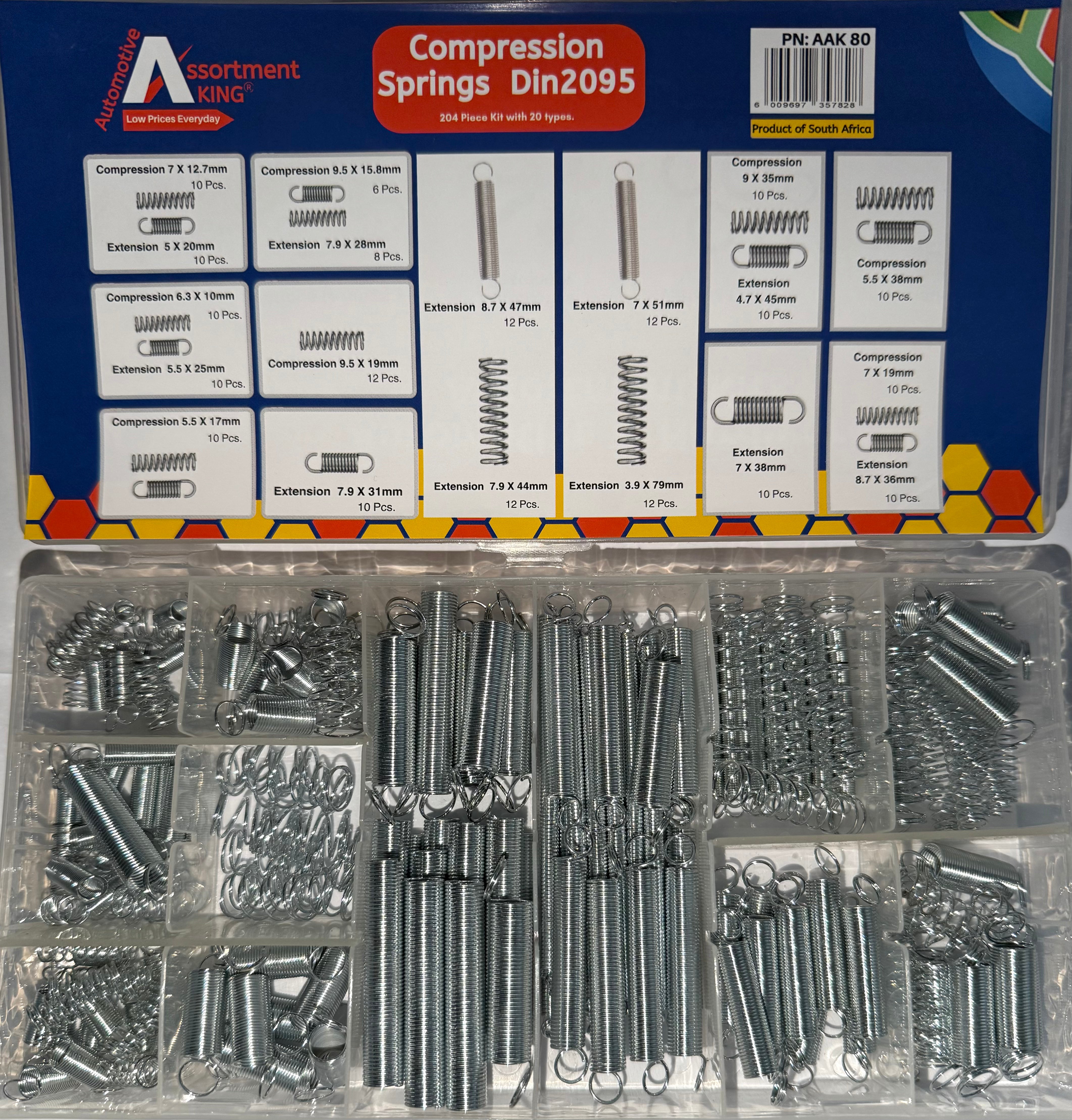 Compression Springs - Din 2095 (204 Piece Set)