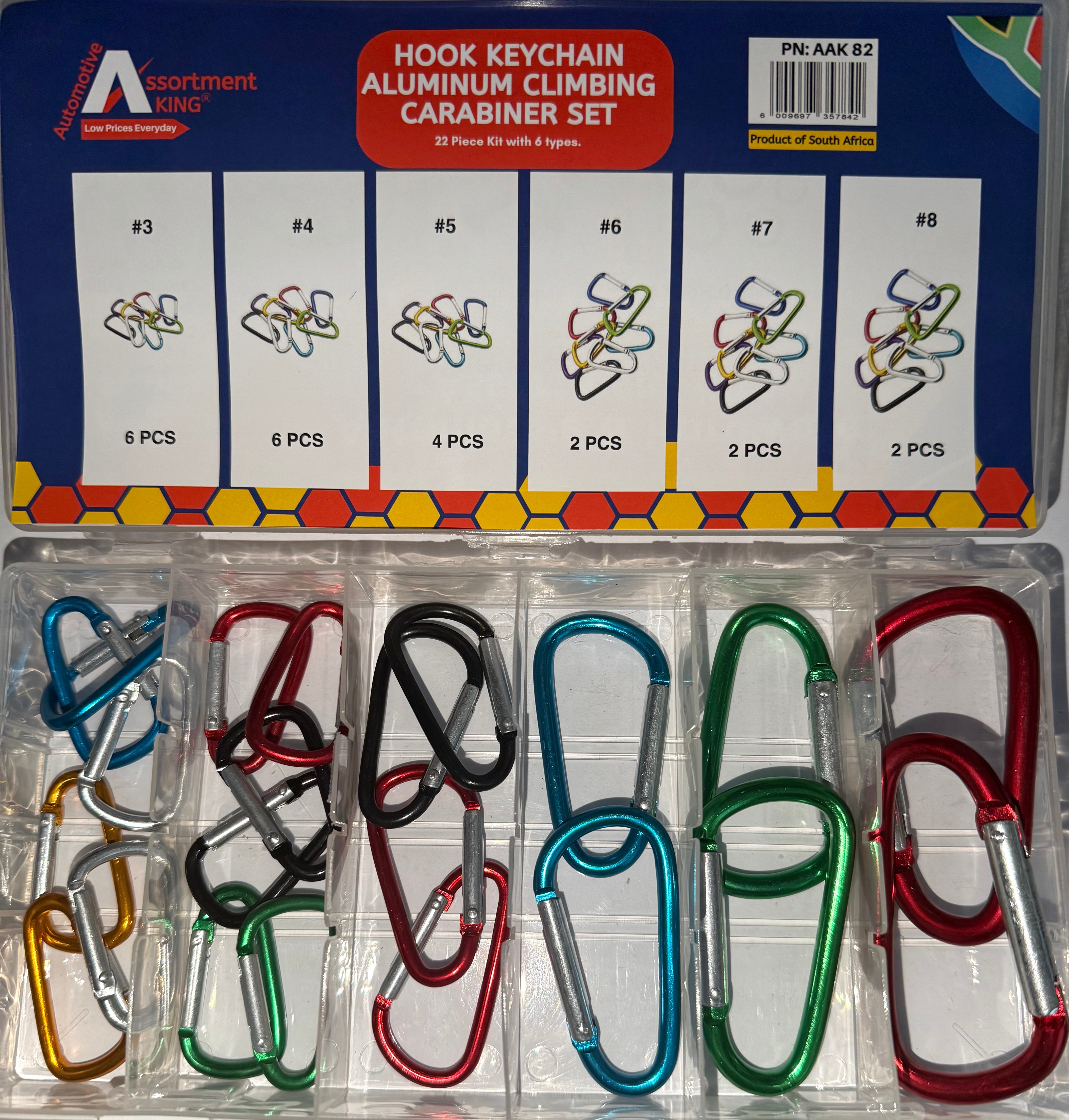 Hook Keychain Aluminum Climbing C Set (22-Piece Kit)