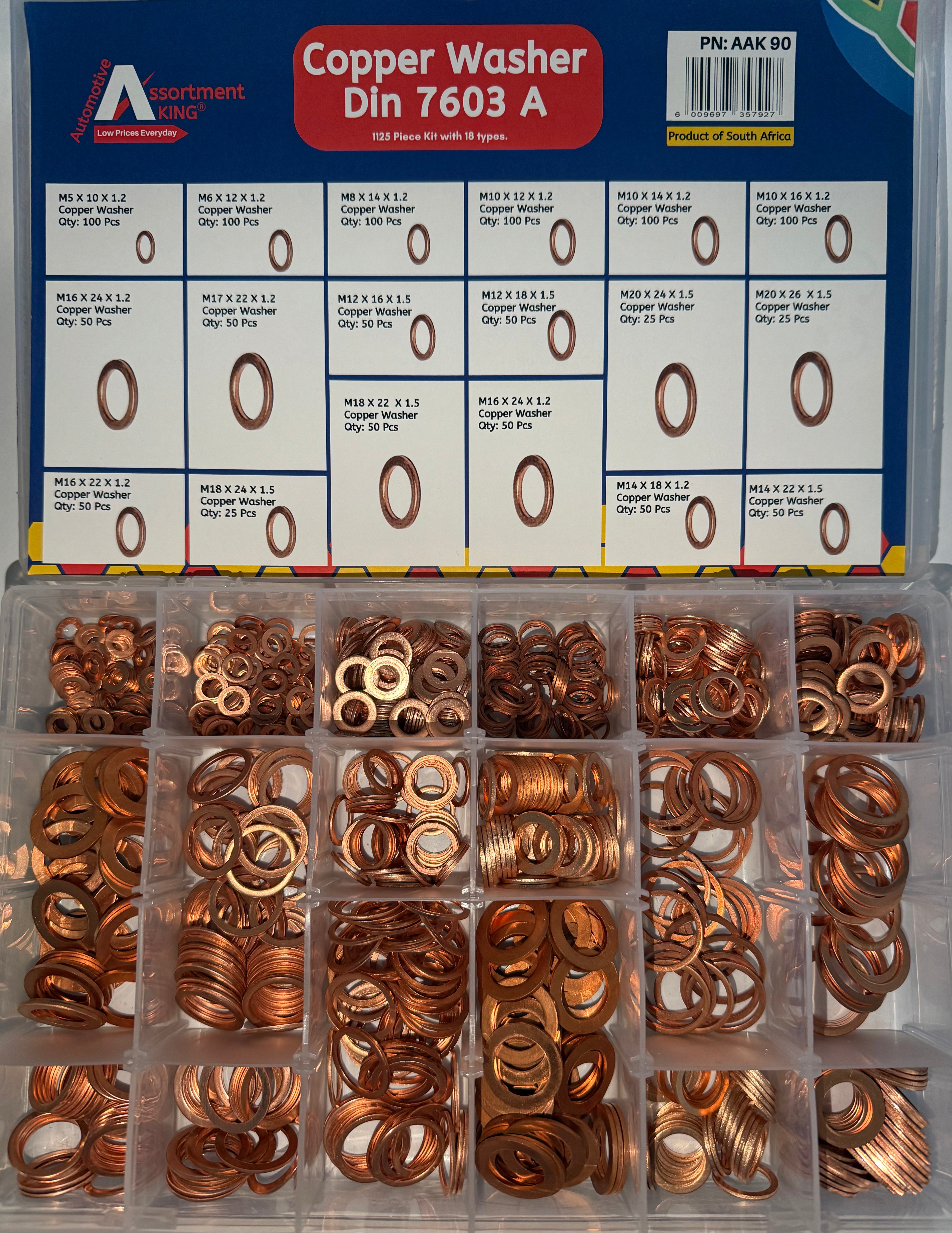 Copper Washers - Din 7603 A– 1125 Pieces | Large Box