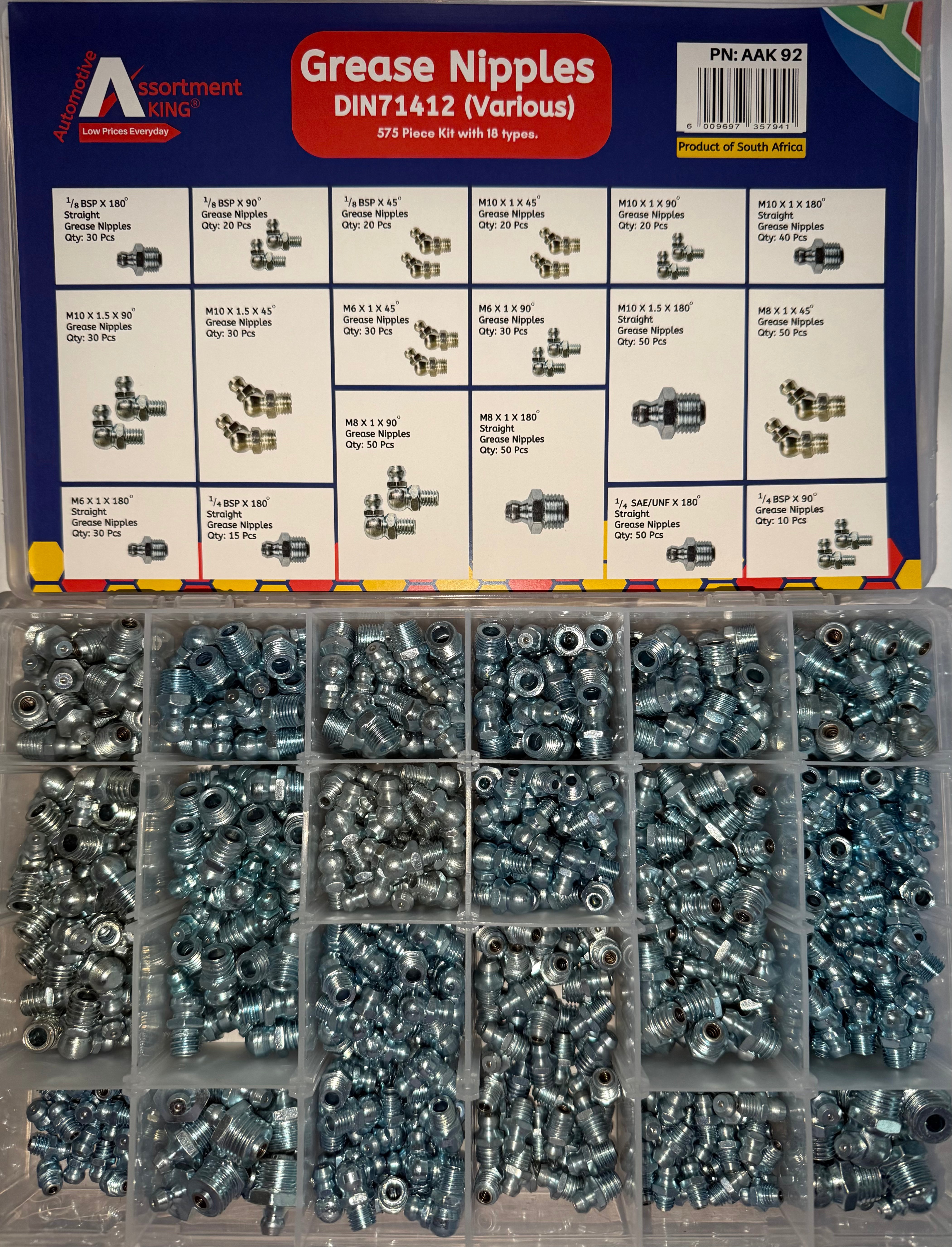 Grease Nipples-Din 71412 (Various)- 575 Pieces | Large Box