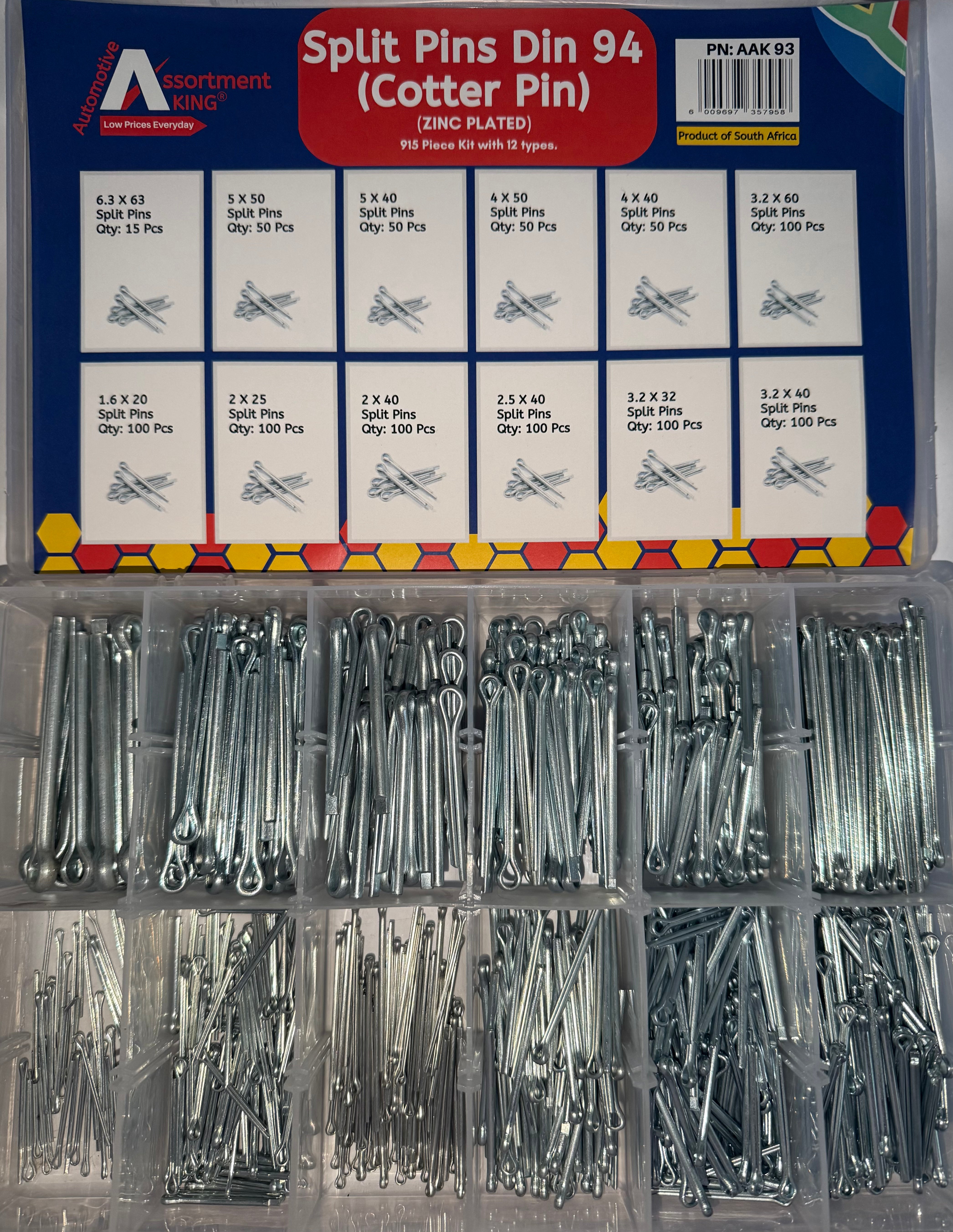Split Pins Din 94 (Cotter Pin) (Zinc Plated) – 915 Pieces | Large Box