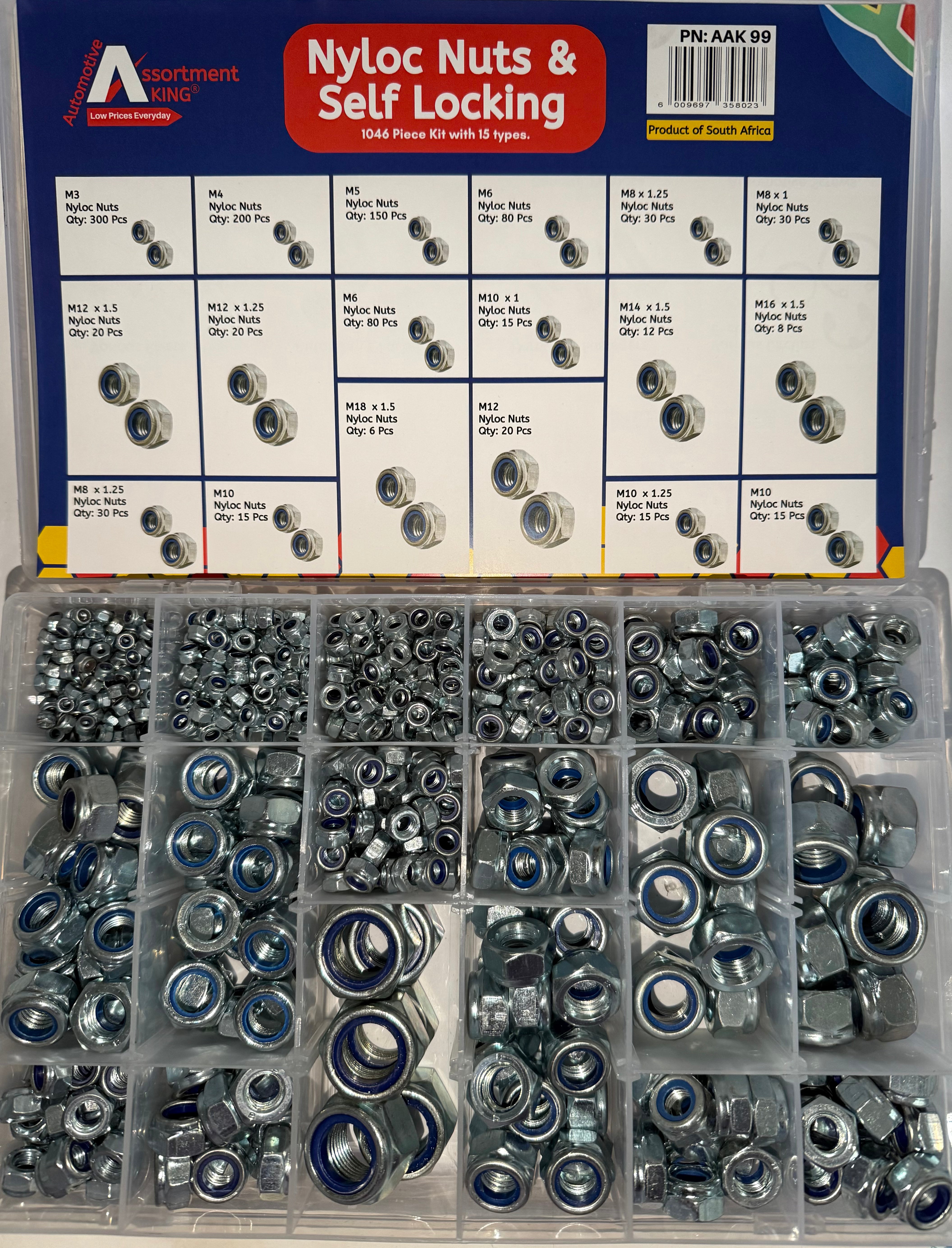 Nyloc Nuts & Self Locking Nuts 1046 PCS | Large Box