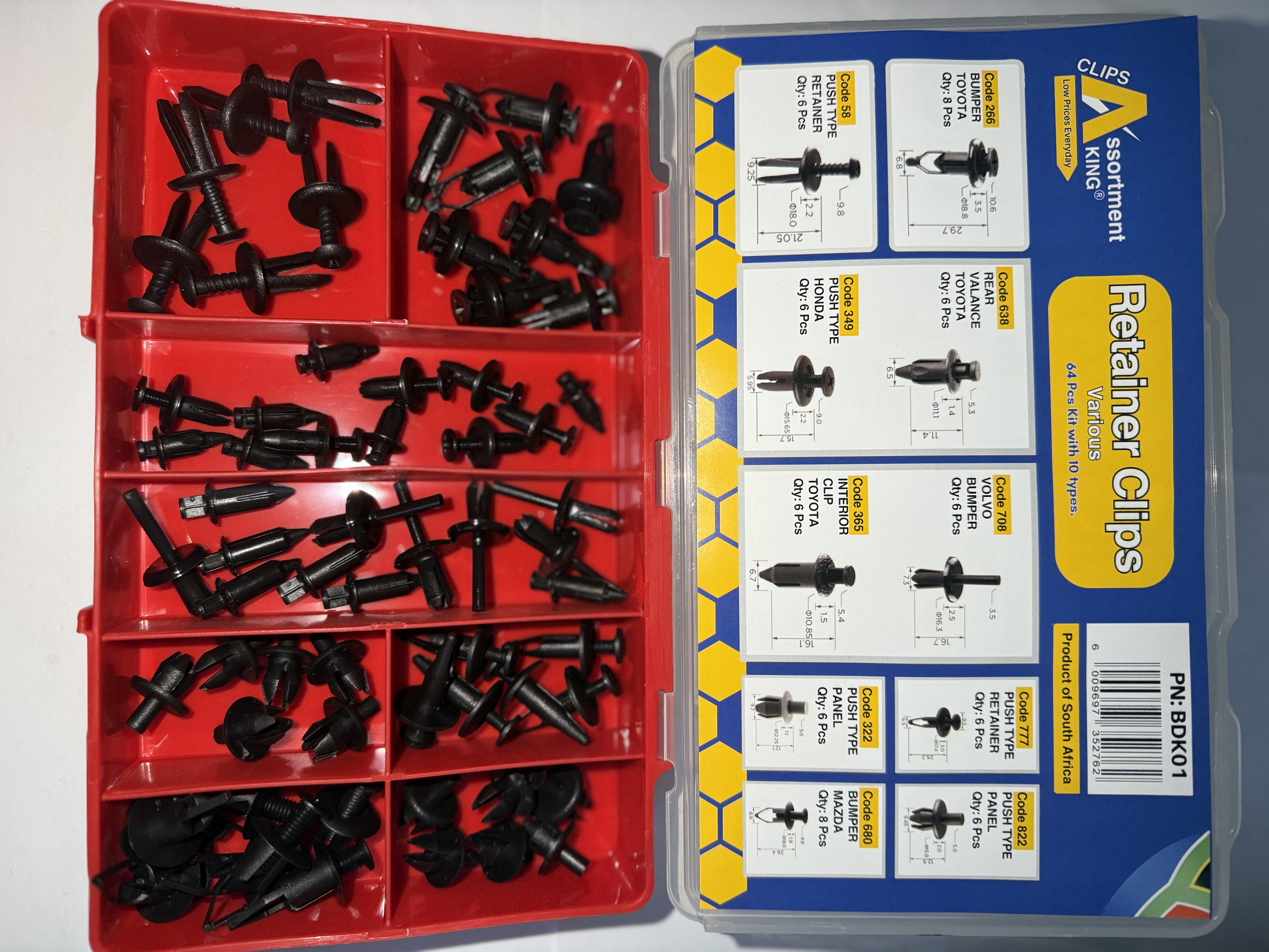 Retainer Clips - Multi-Brand Automotive Panel & Bumper Fasteners | 60 PCS