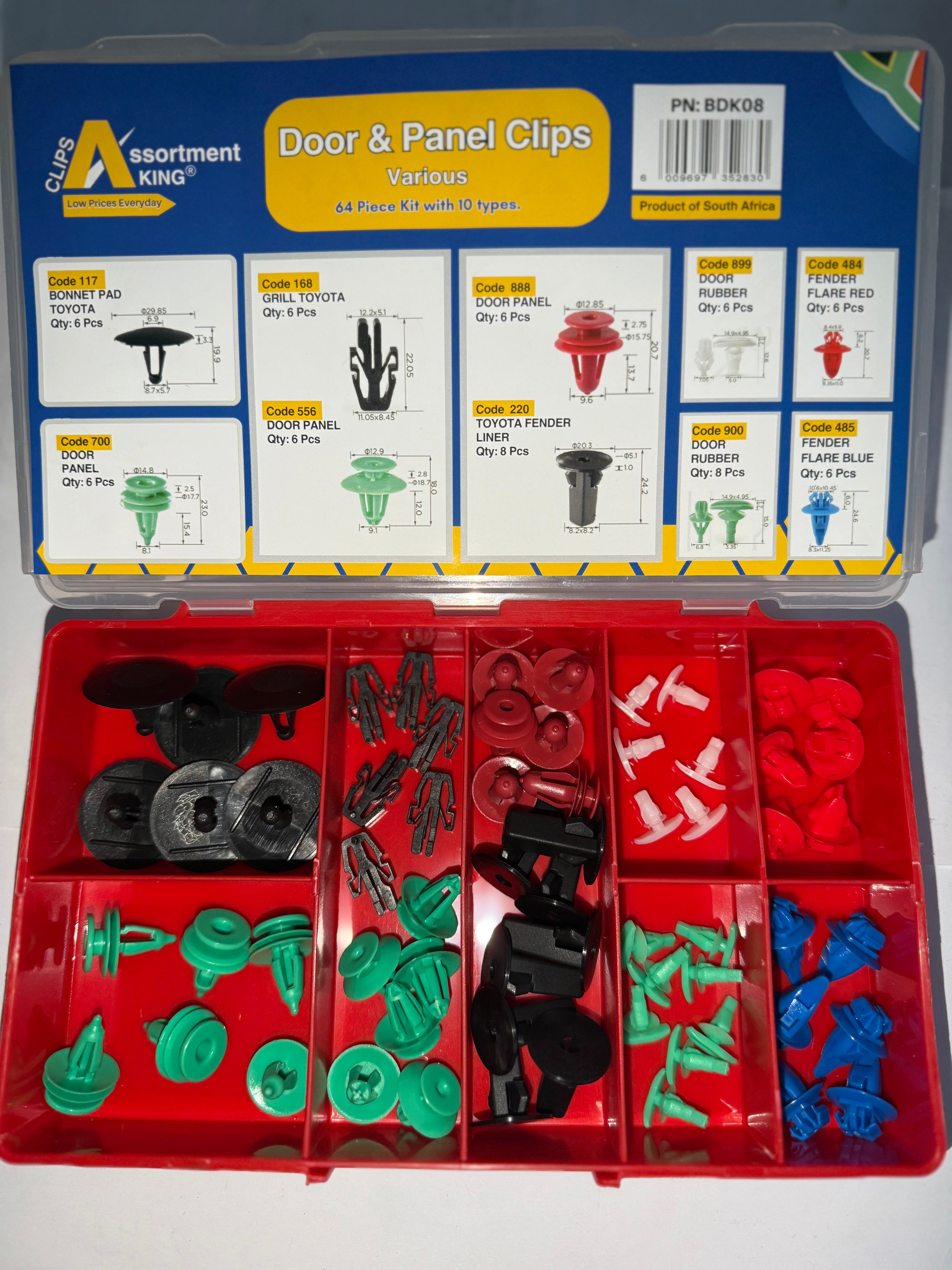 Door & Panel Clips Assortment –  Universal Fit | 64 PCS