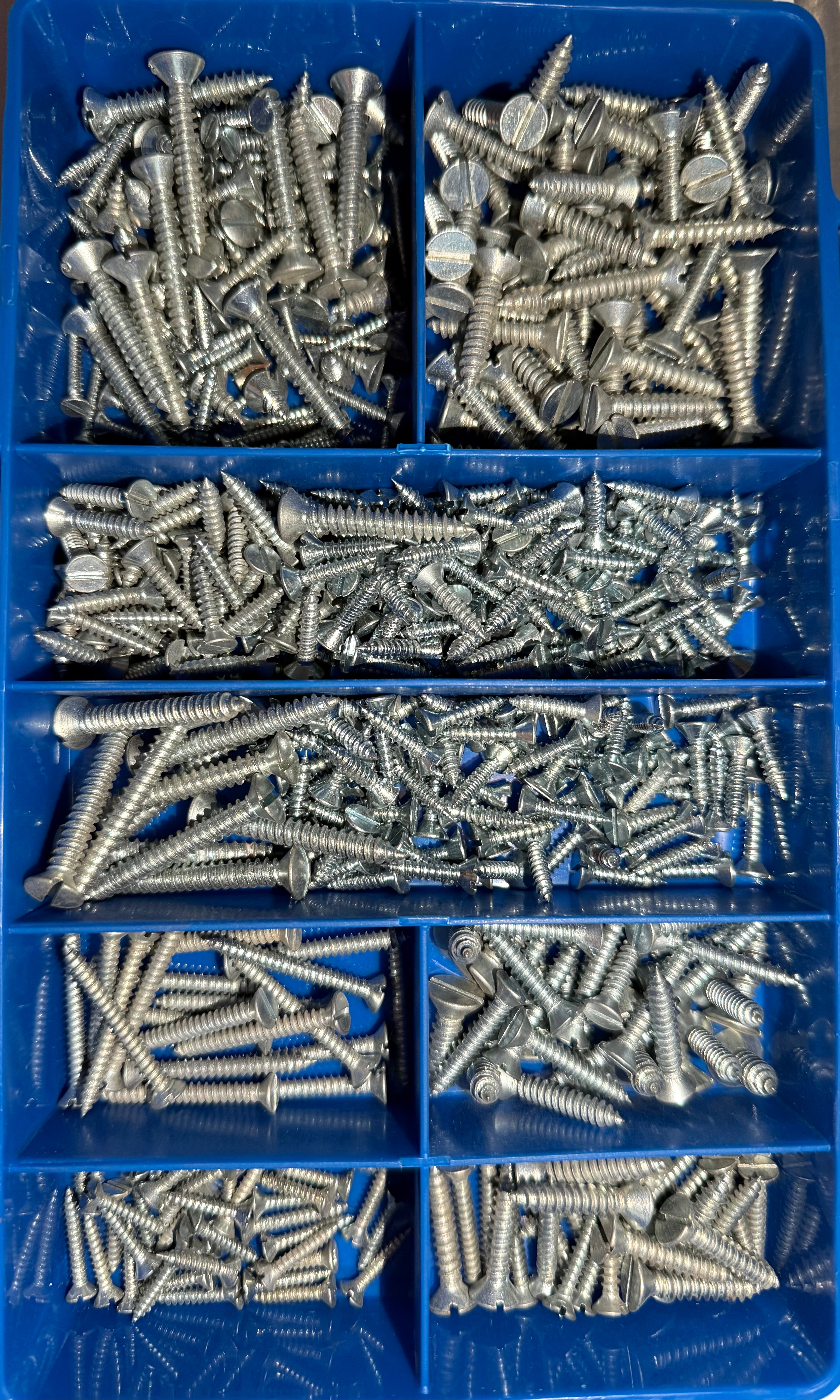 Countersunk Slotted Self Tapping Screws Kit – 500 PCE DIN 7972 Assortment | Zinc Plated