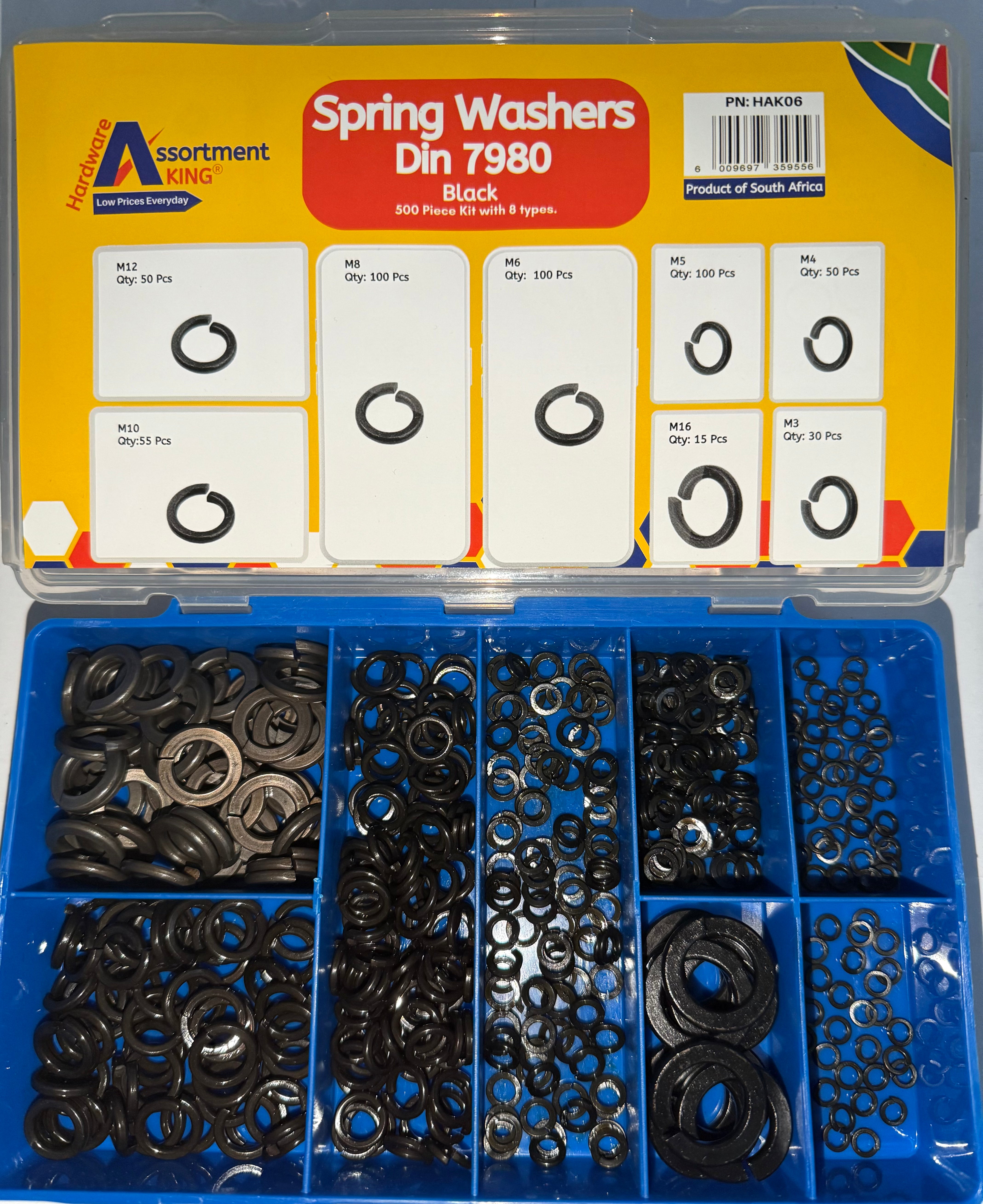 Spring Washers Assortment Kit – 500 PCE DIN 7980