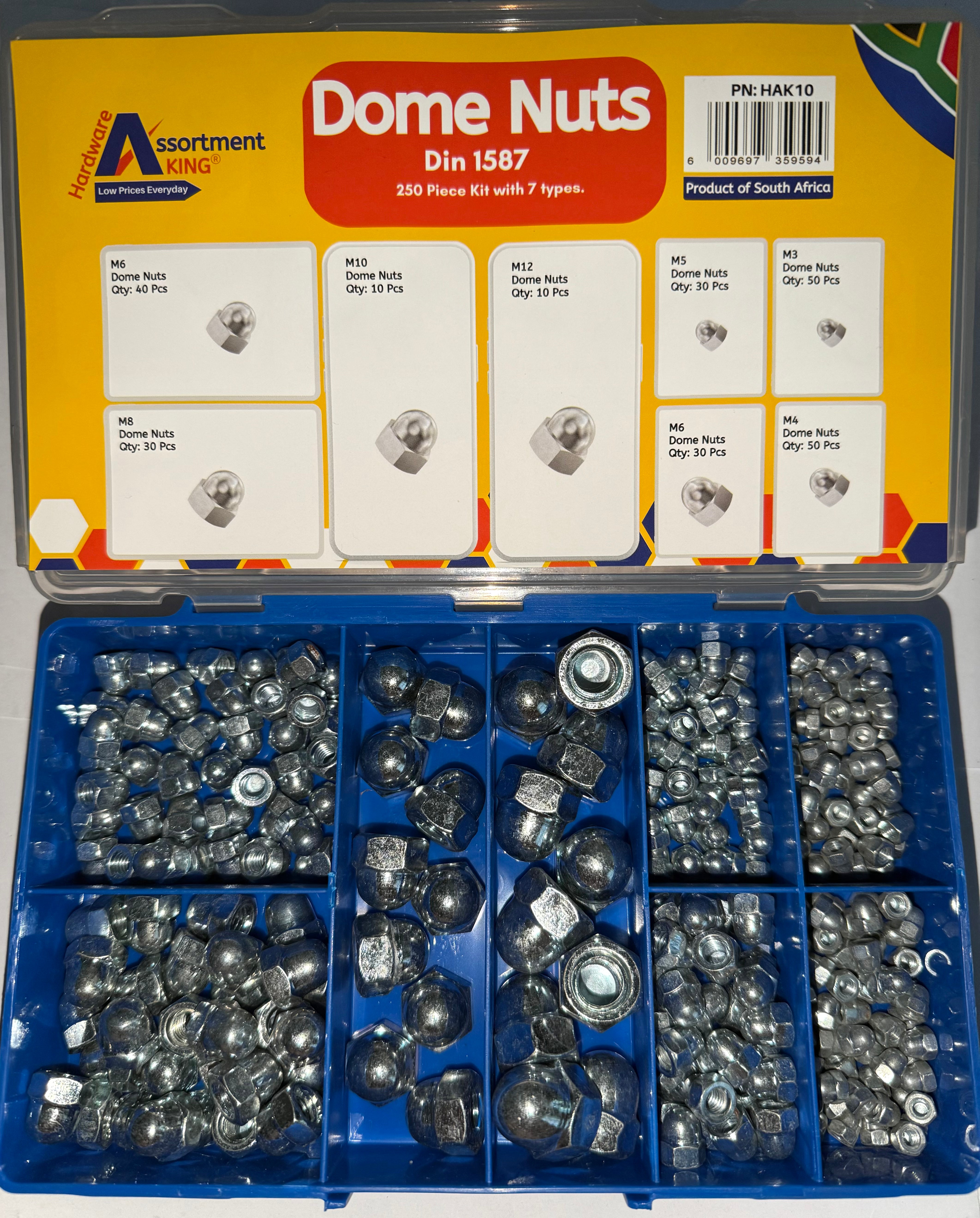 Dome Nuts Assortment Kit – 250 PCE | DIN 1587