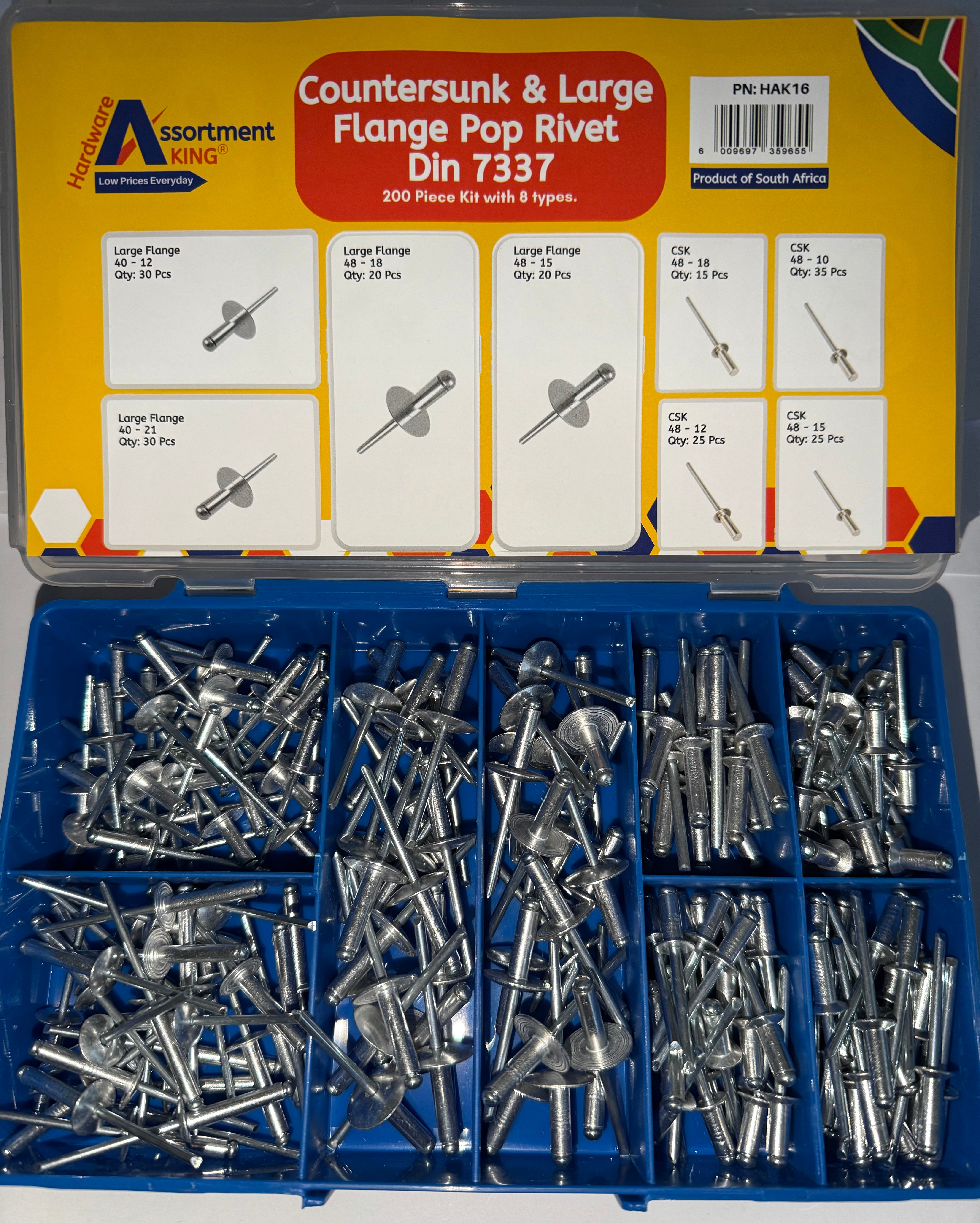 Countersunk & Large Flange Pop Rivet - 7337 | 200 PCS