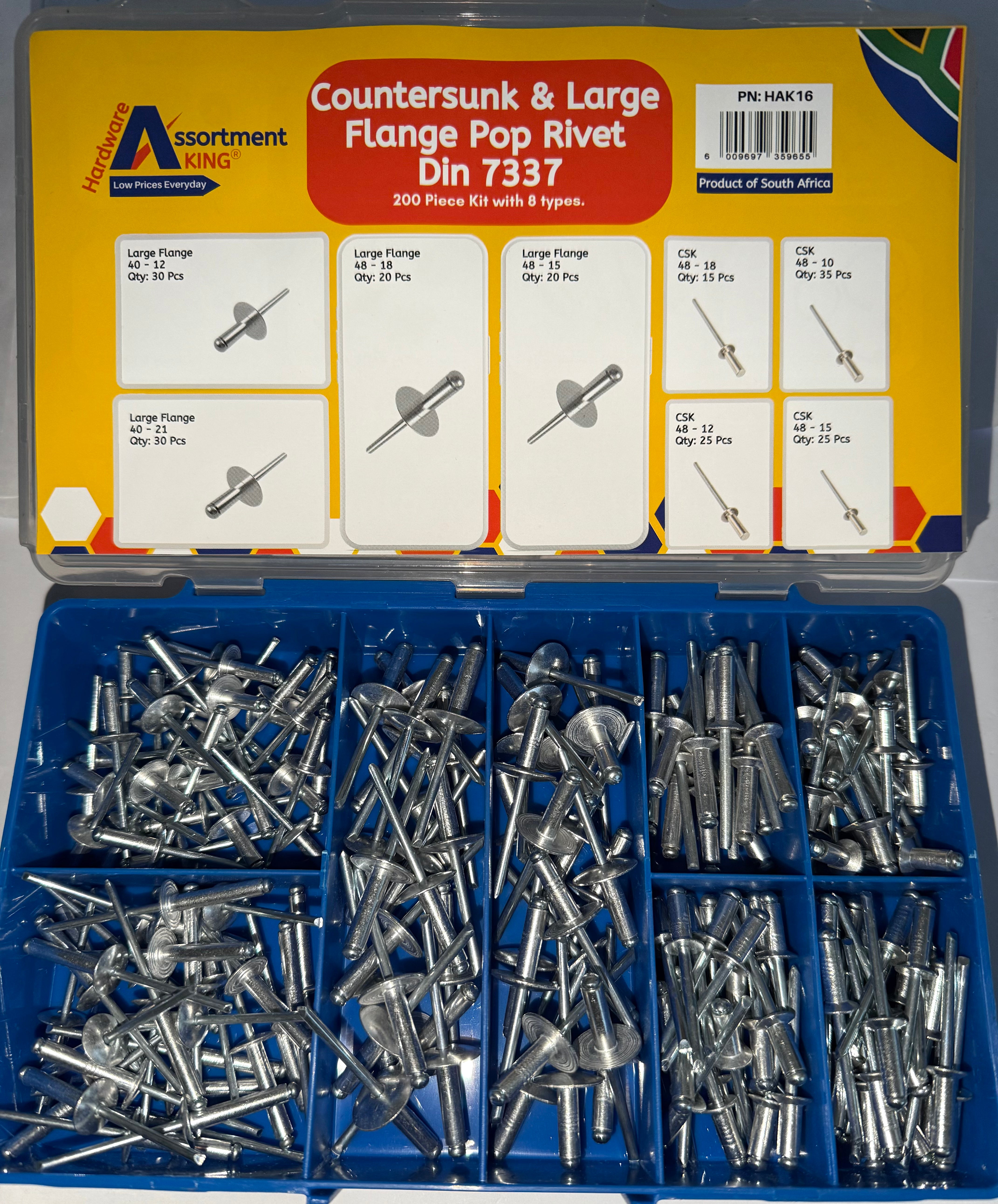 Countersunk & Large Flange Pop Rivet - 7337 | 200 PCS