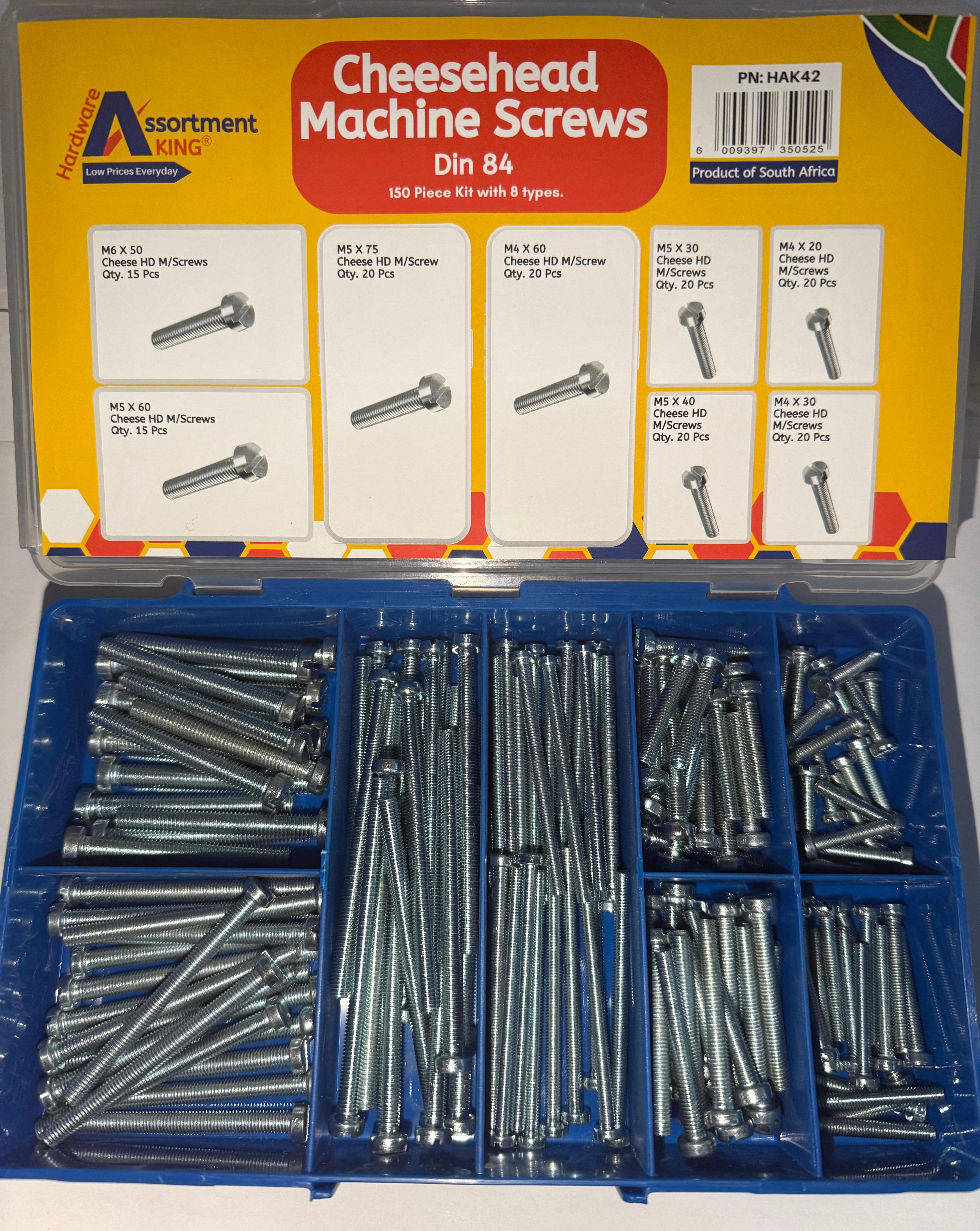 Cheesehead Machine Screws - Din 84 - Zinc Plated 150 PCE